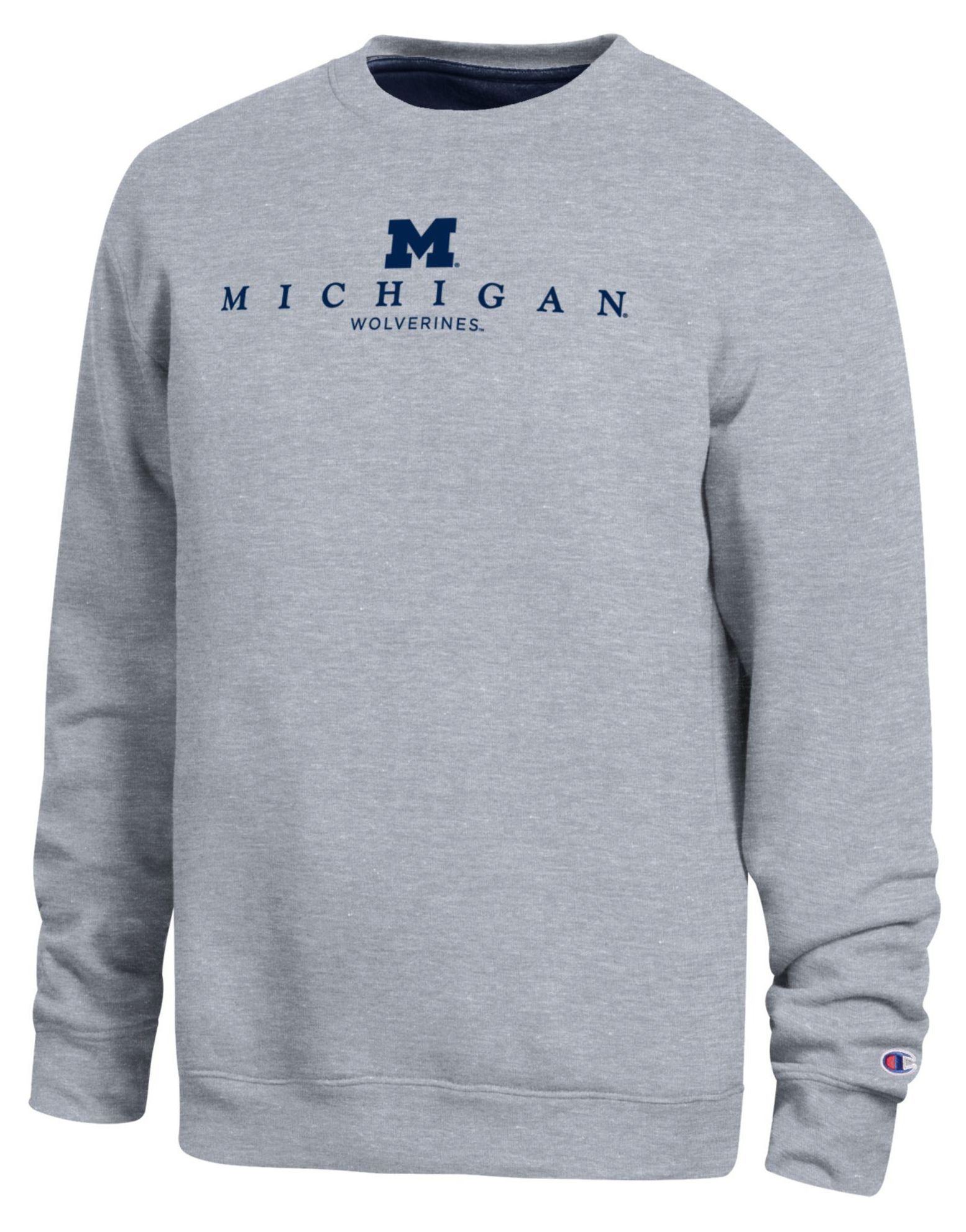 Champion Men's Michigan Wolverines Oxford Contrast Crewneck Sweatshirt