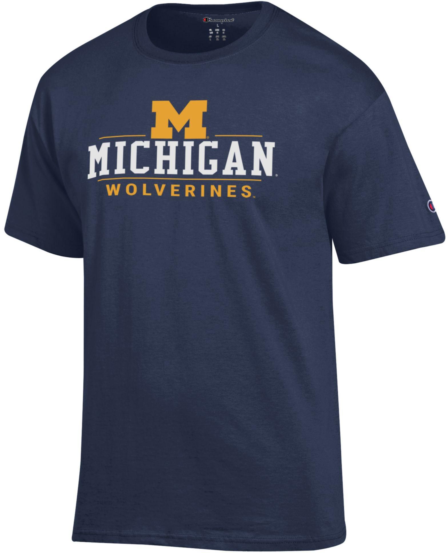 Champion Adult Michigan Wolverines Jersey Blue T-Shirt, Men's, XXL