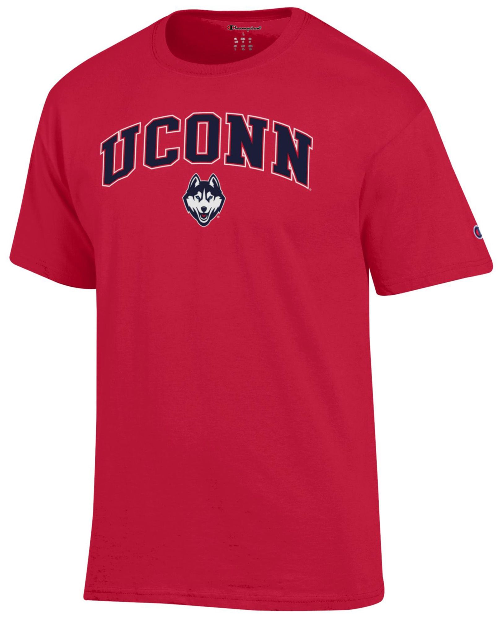 Champion Men's UConn Huskies Scarlet Arch T-Shirt