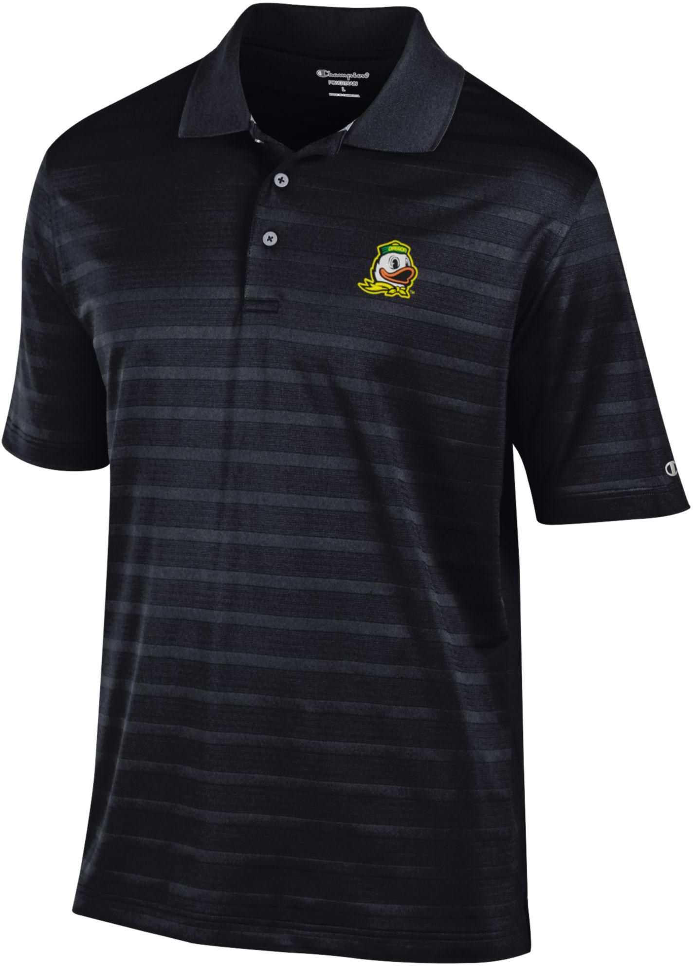 Champion Men's Oregon Ducks Black Textured Polo