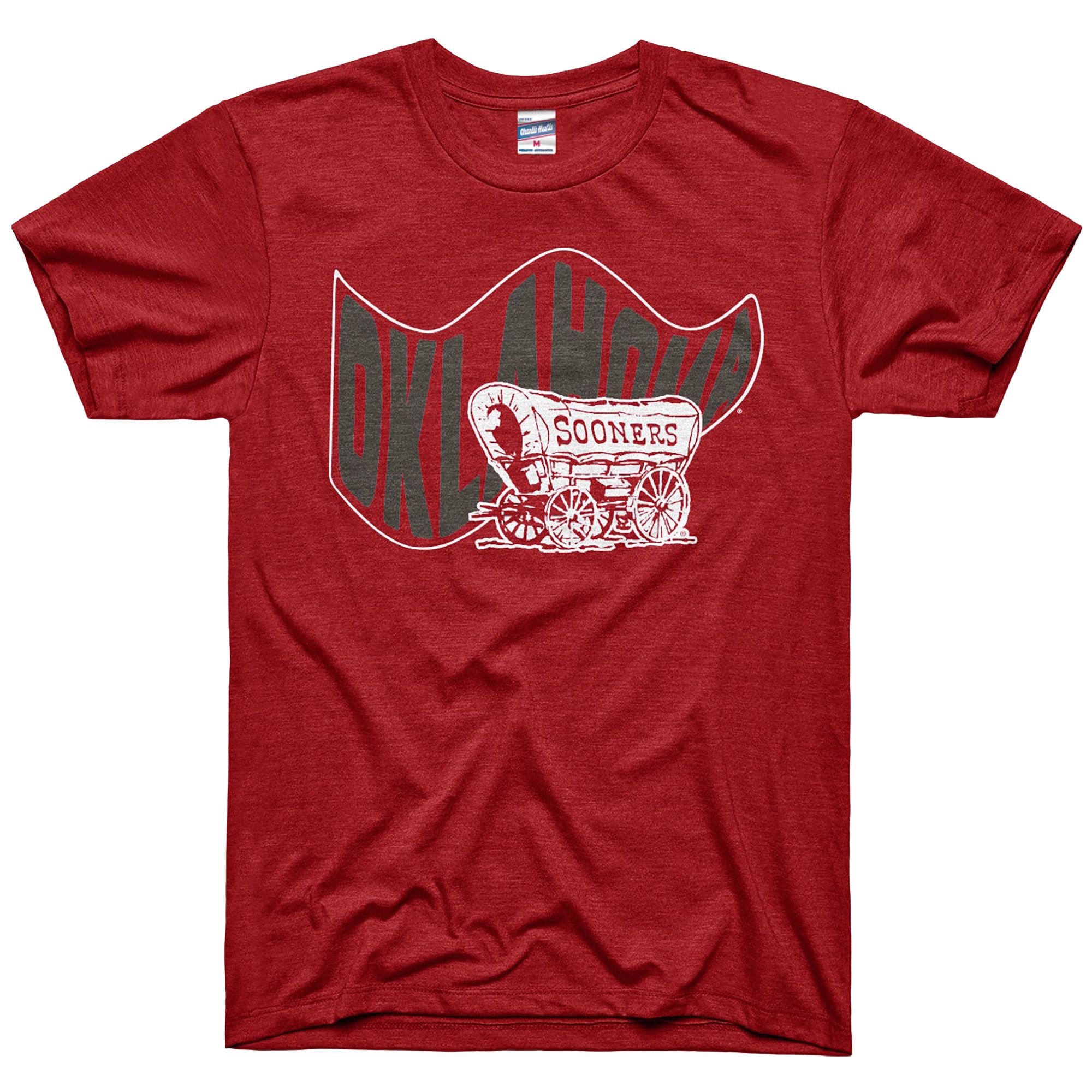 Charlie Hustle Men's Oklahoma Sooners Waving Flag Cardinal T-Shirt