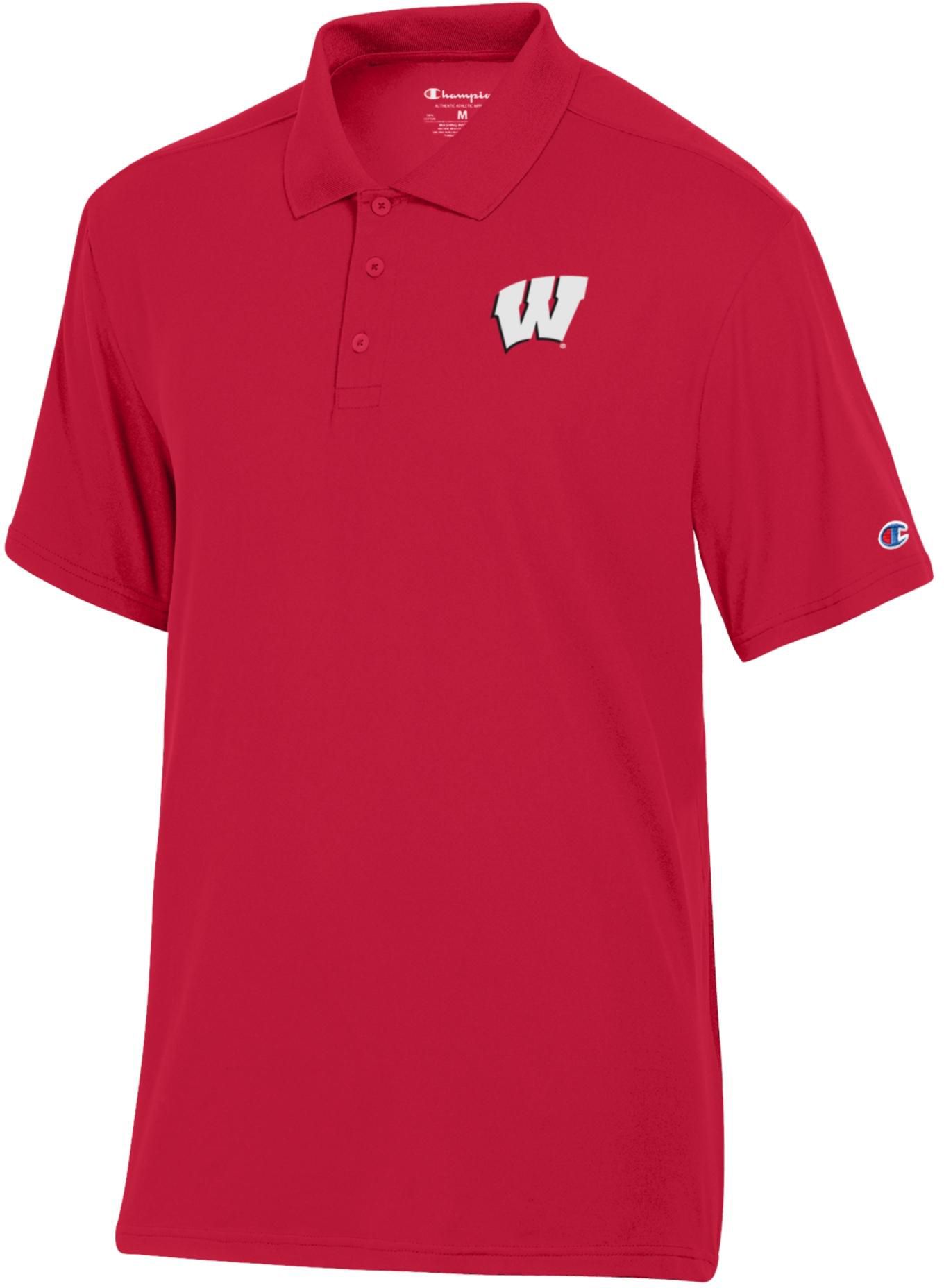 Champion Men's Wisconsin Badgers Scarlet Polo