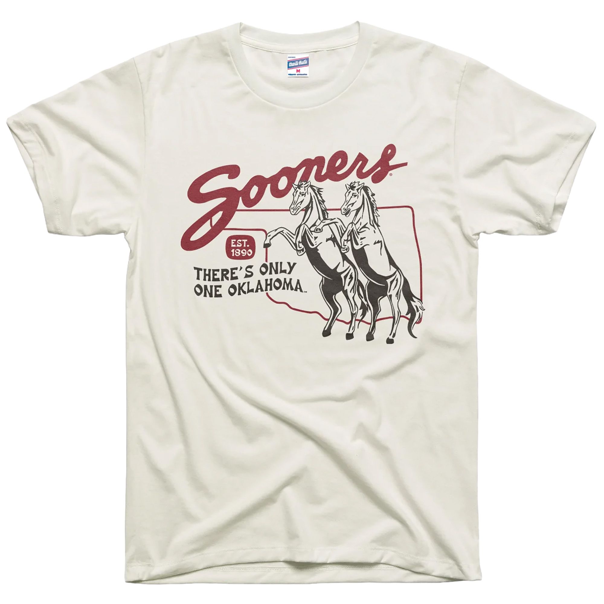 Charlie Hustle Men's There's Only One Oklahoma Sooner Vintage White T-Shirt