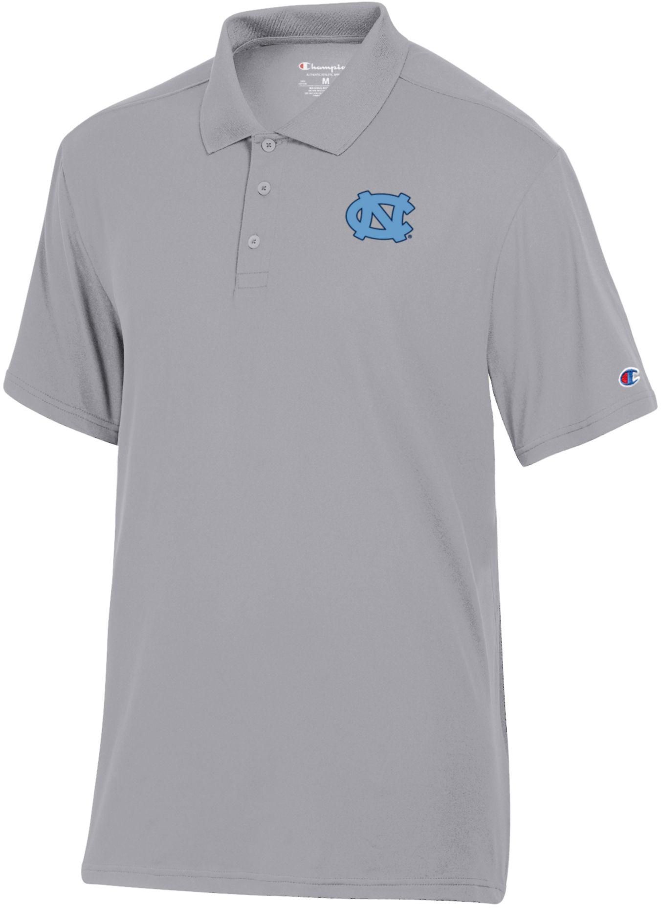 Champion Men's North Carolina Tar Heels Gray Polo