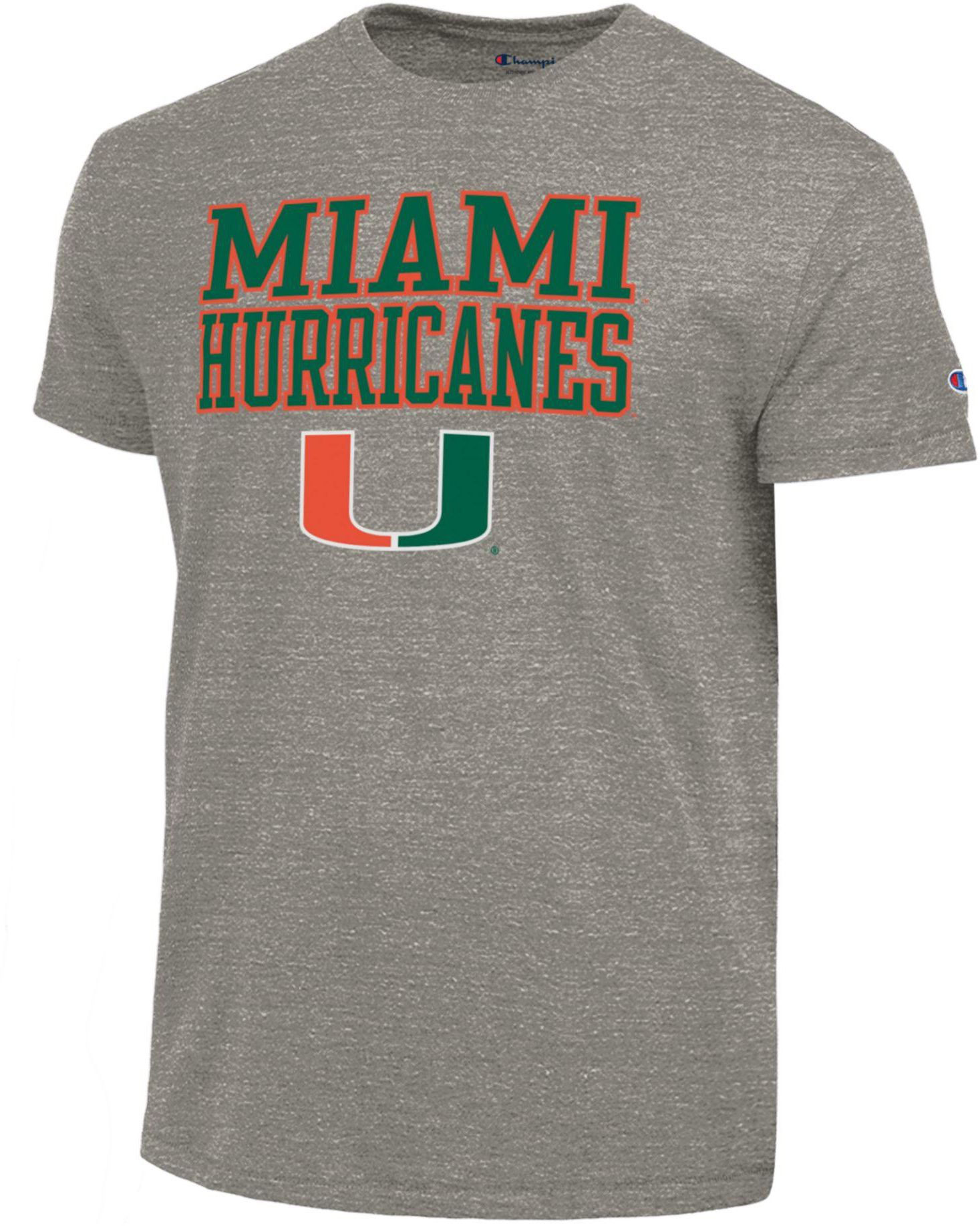 Champion Men's Miami Hurricanes Ultimate Triblend Grey T-Shirt