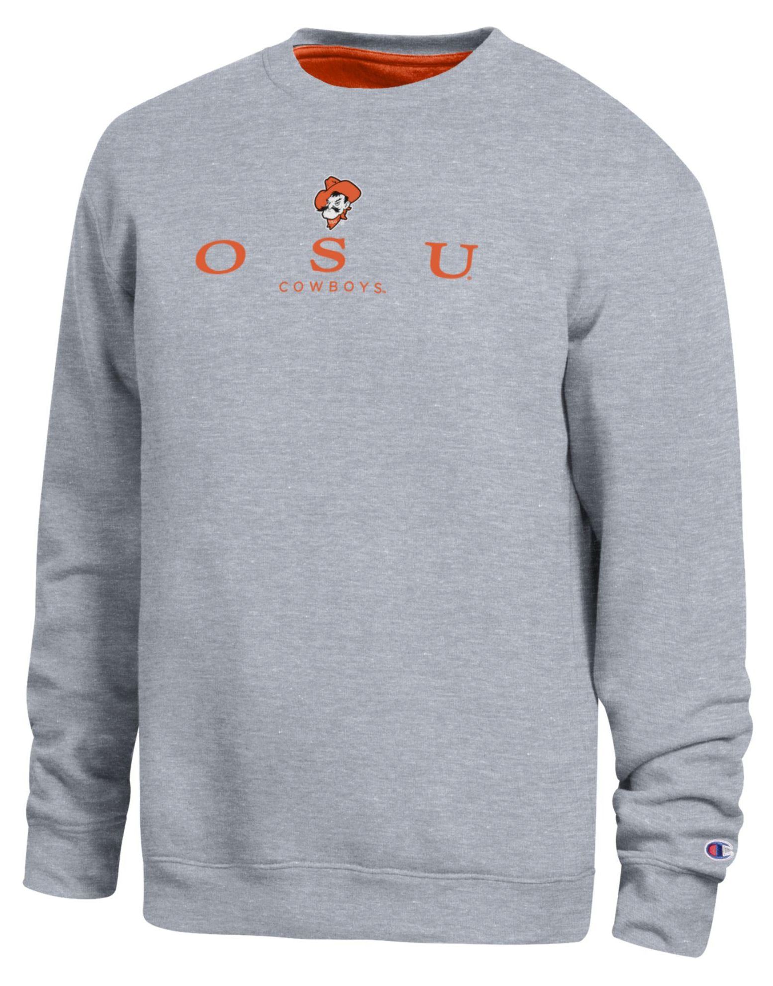 Champion Men's Oklahoma State Cowboys Oxford Contrast Crewneck Sweatshirt