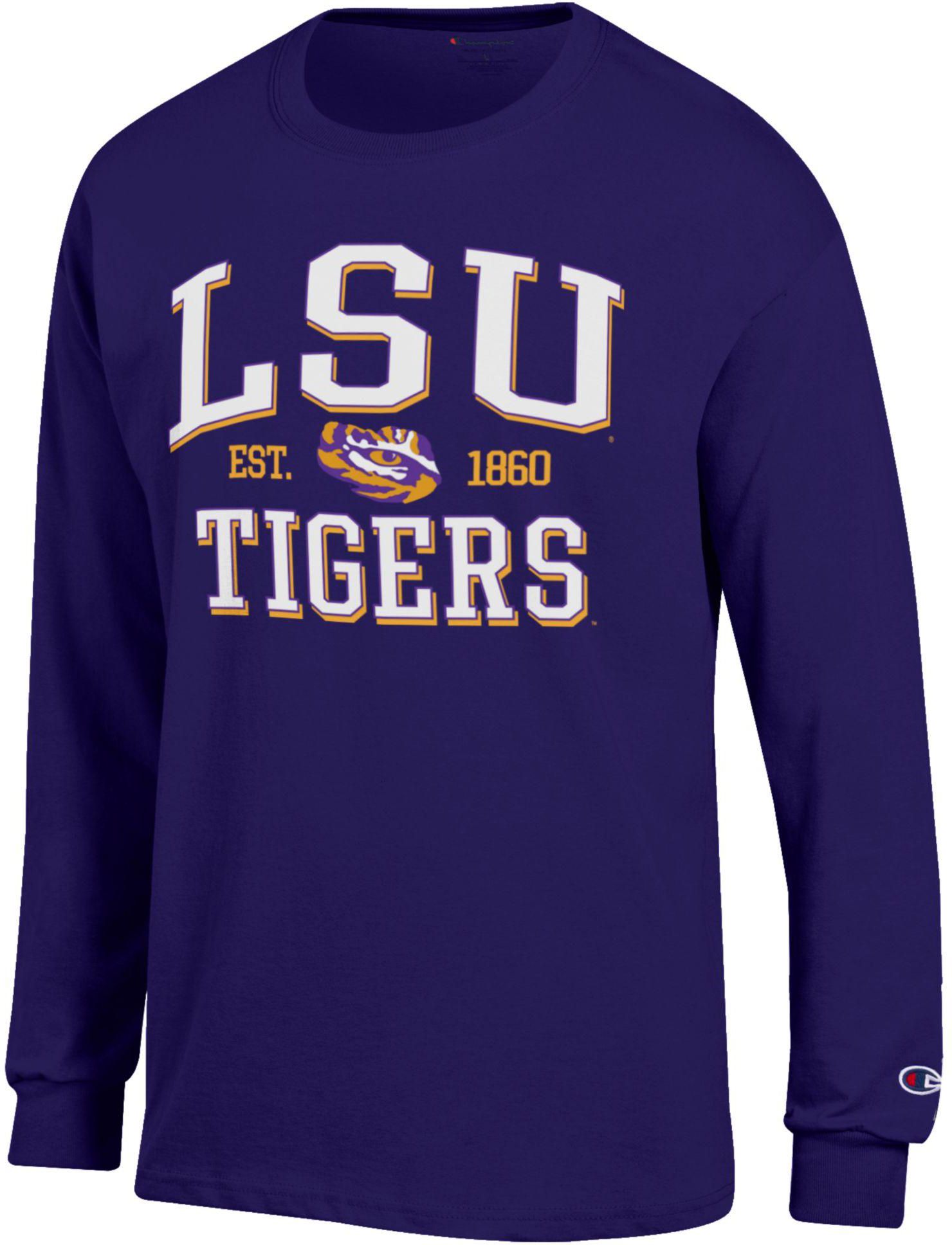 Champion Adult LSU Tigers Jersey Purple Long Sleeve Shirt