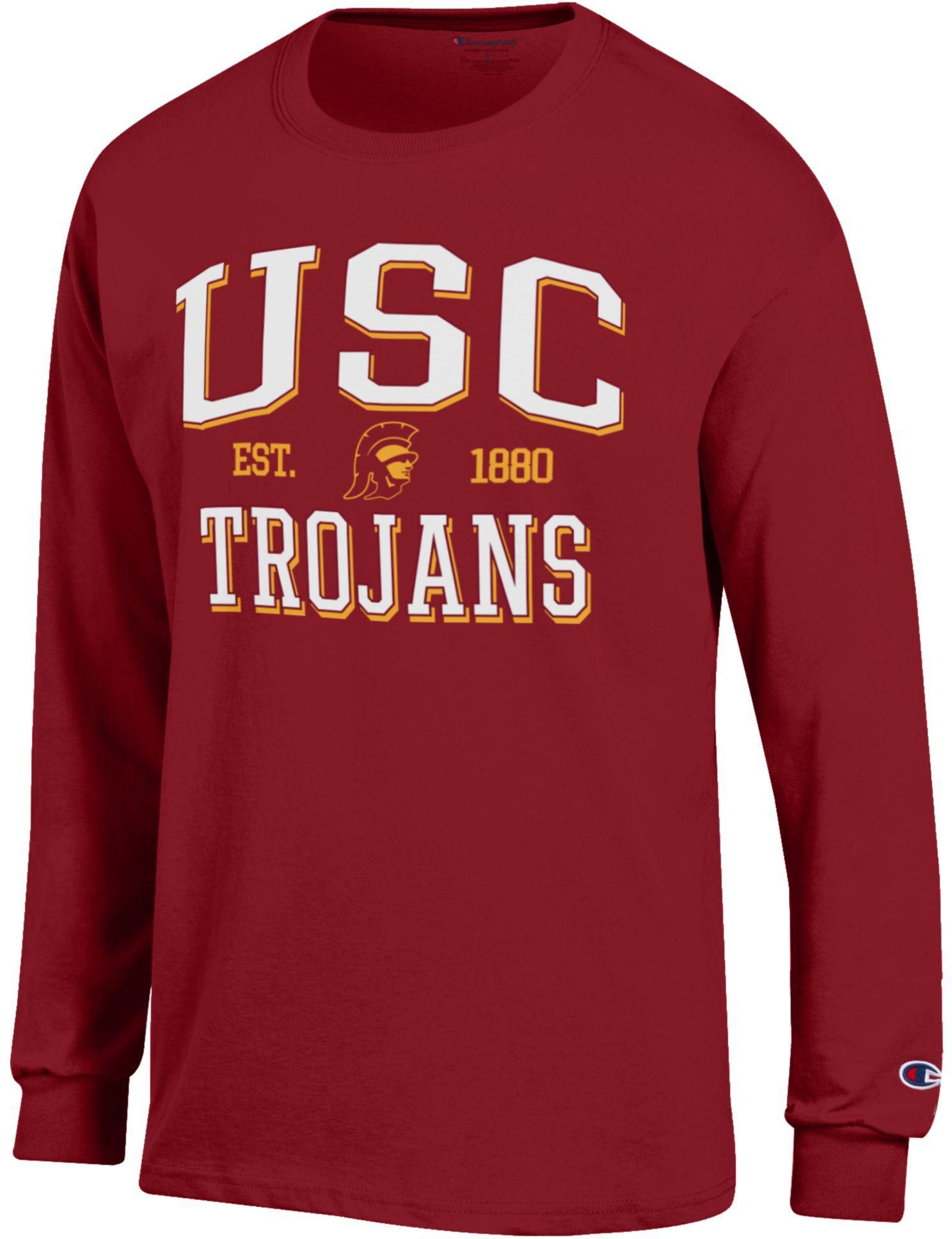 Champion Adult USC Trojans Jersey Red Long Sleeve Shirt, Men's