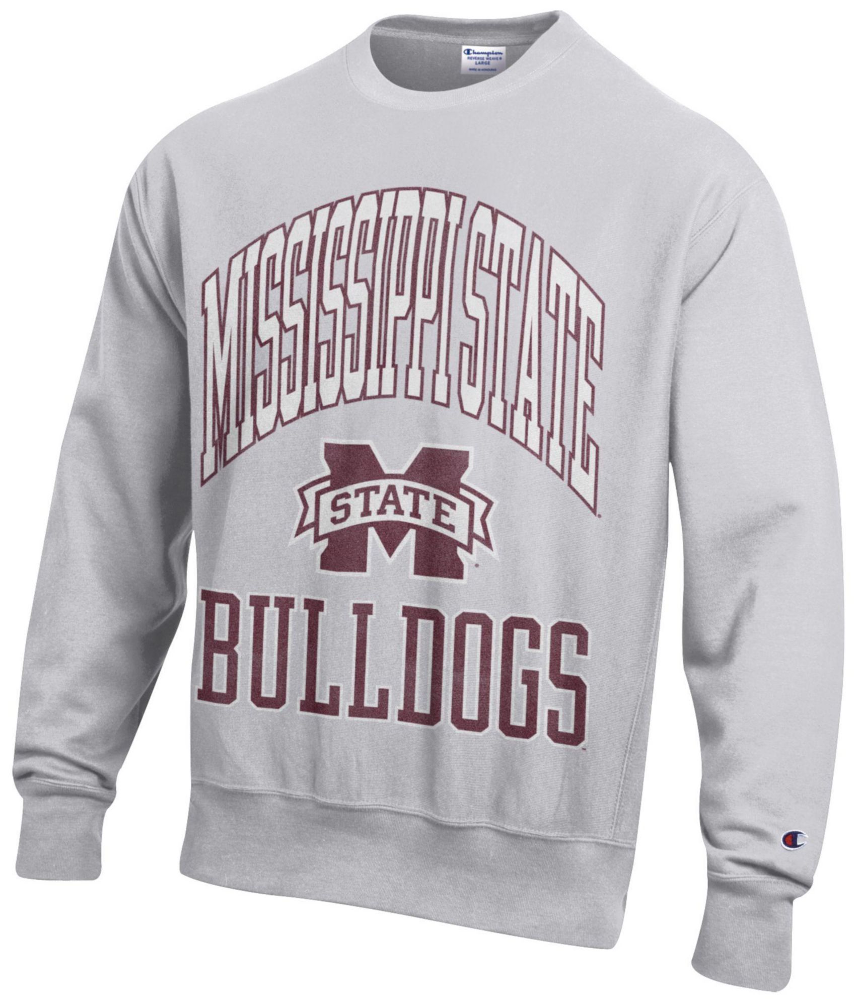 Champion Men's Mississippi State Bulldogs Silver Gray Reverse Weave Crewneck Sweatshirt