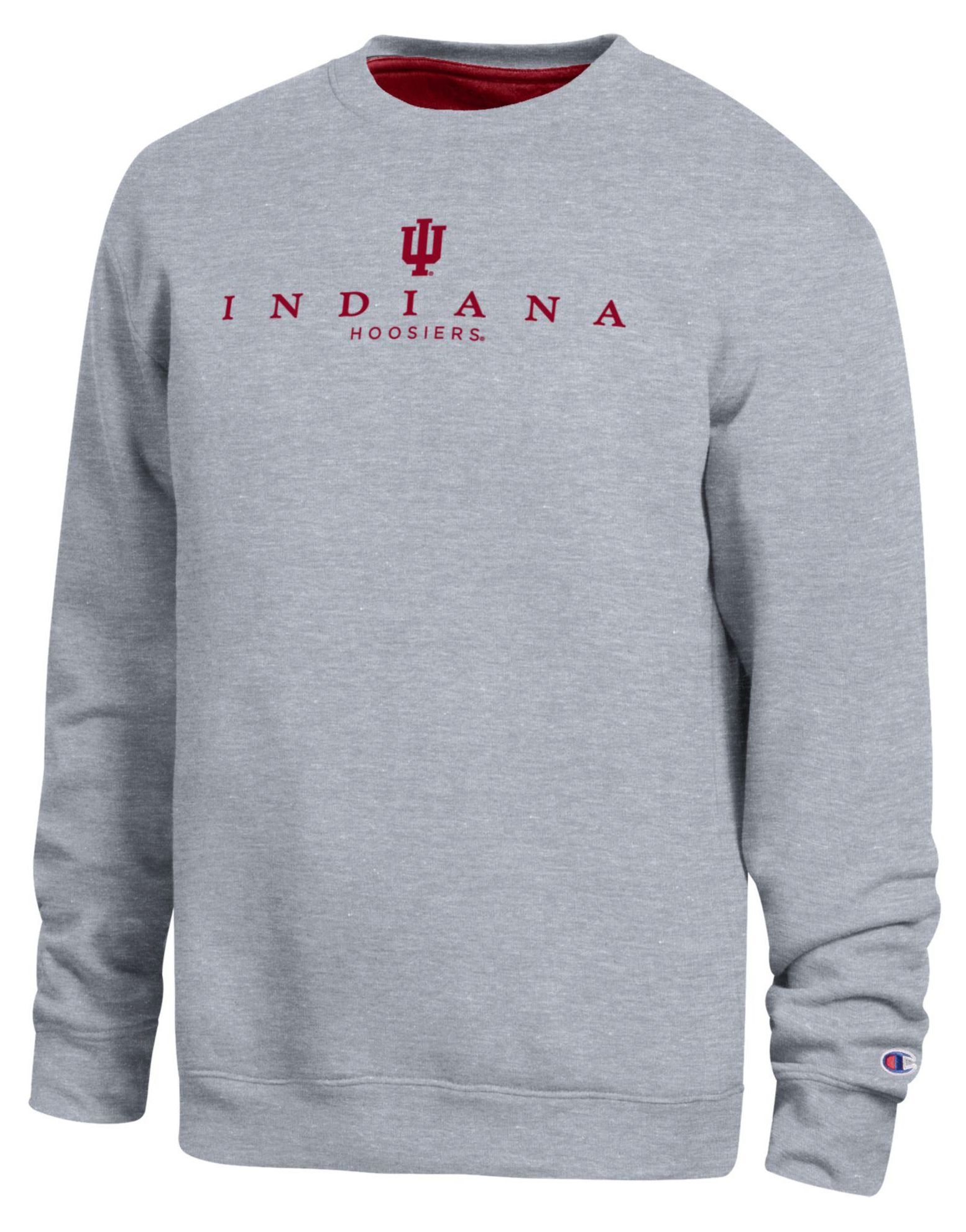 Champion Men's Indiana Hoosiers Oxford Contrast Crewneck Sweatshirt