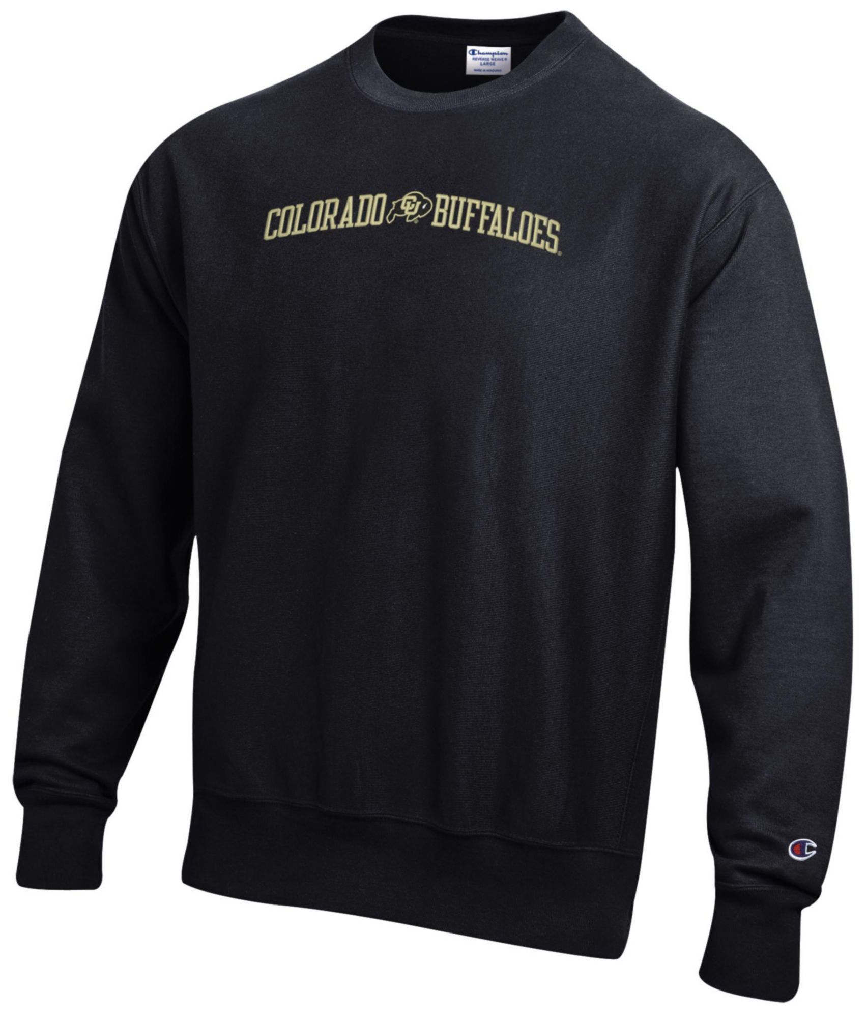 Champion Men's Colorado Buffaloes Black Reverse Weave Crewneck Sweatshirt