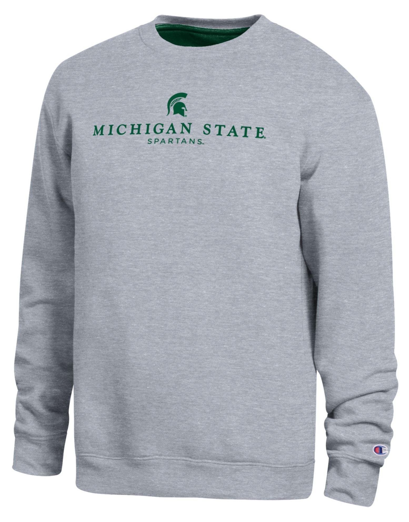 Champion Men's Michigan State Spartans Oxford Contrast Crewneck Sweatshirt