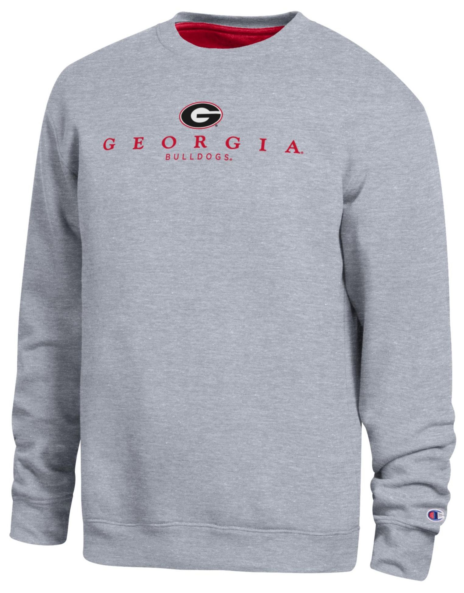 Champion Men's Georgia Bulldogs Oxford Contrast Crewneck Sweatshirt