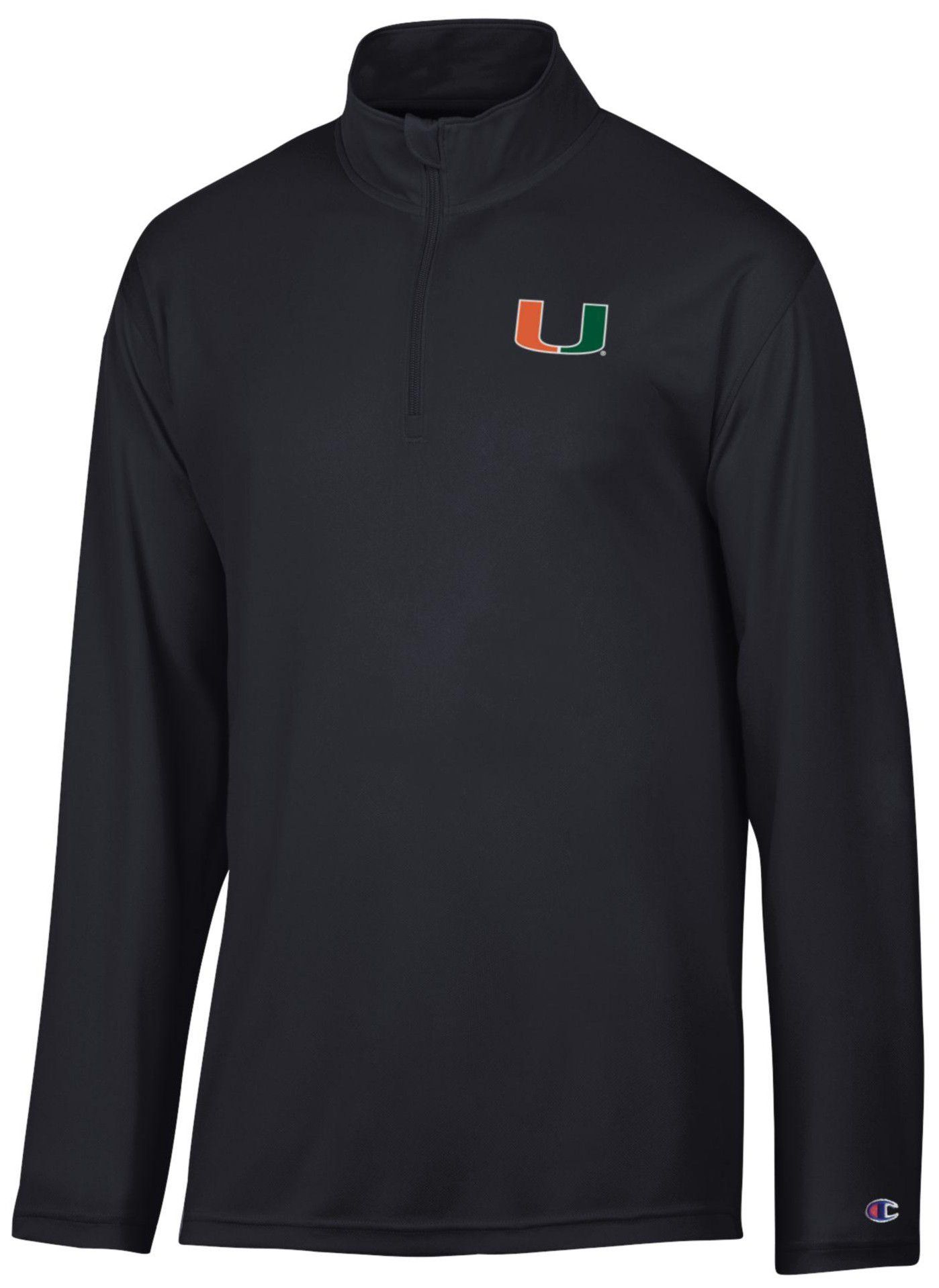 Champion Men's Miami Hurricanes Black 1/4 Zip Jacket