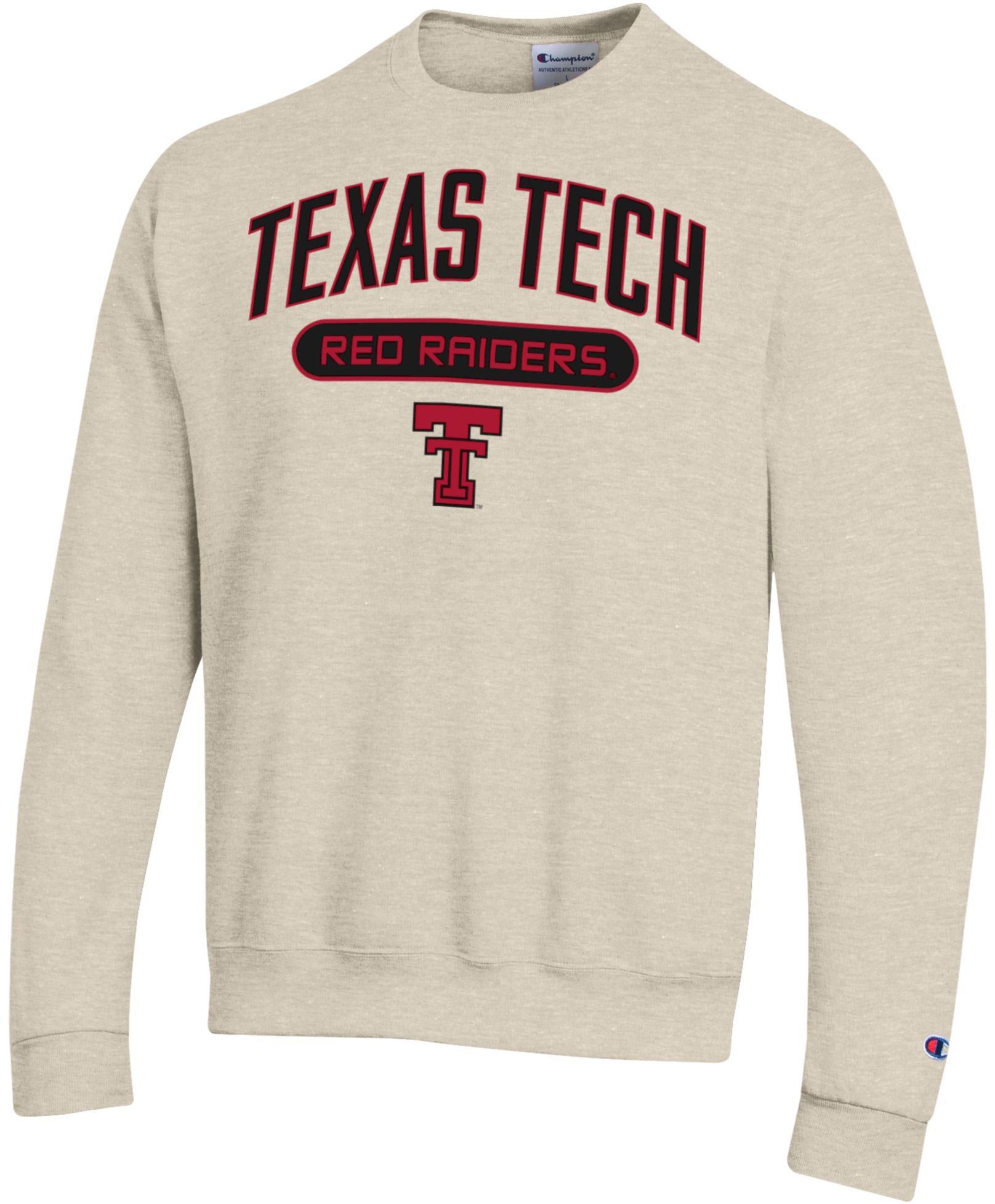 Champion Adult Texas Tech Red Raiders Eco Powerblend Oatmeal Crewneck Sweatshirt, Men's, XXL, White
