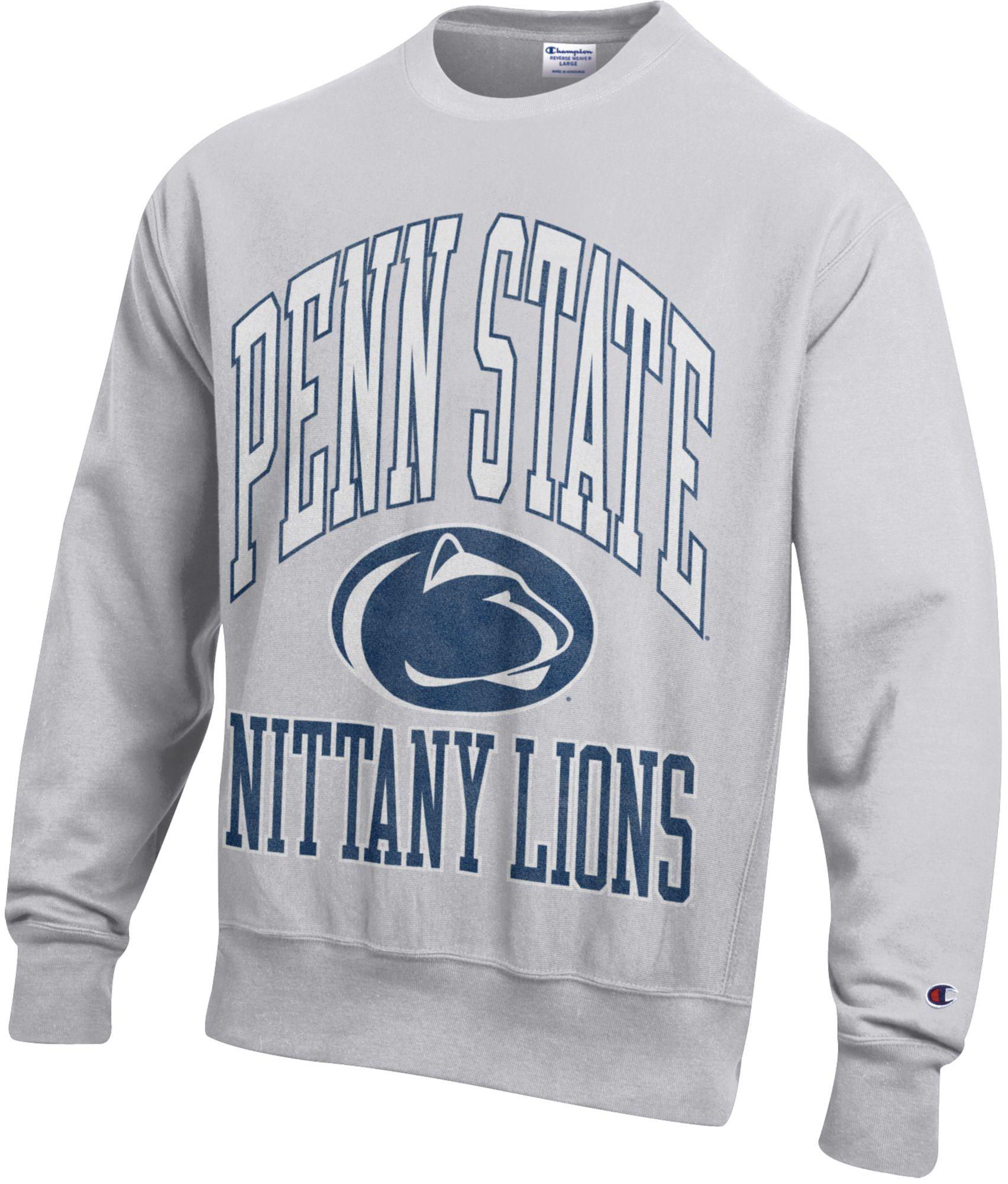 Champion Men's Penn State Nittany Lions Silver Gray Reverse Weave Crewneck Sweatshirt