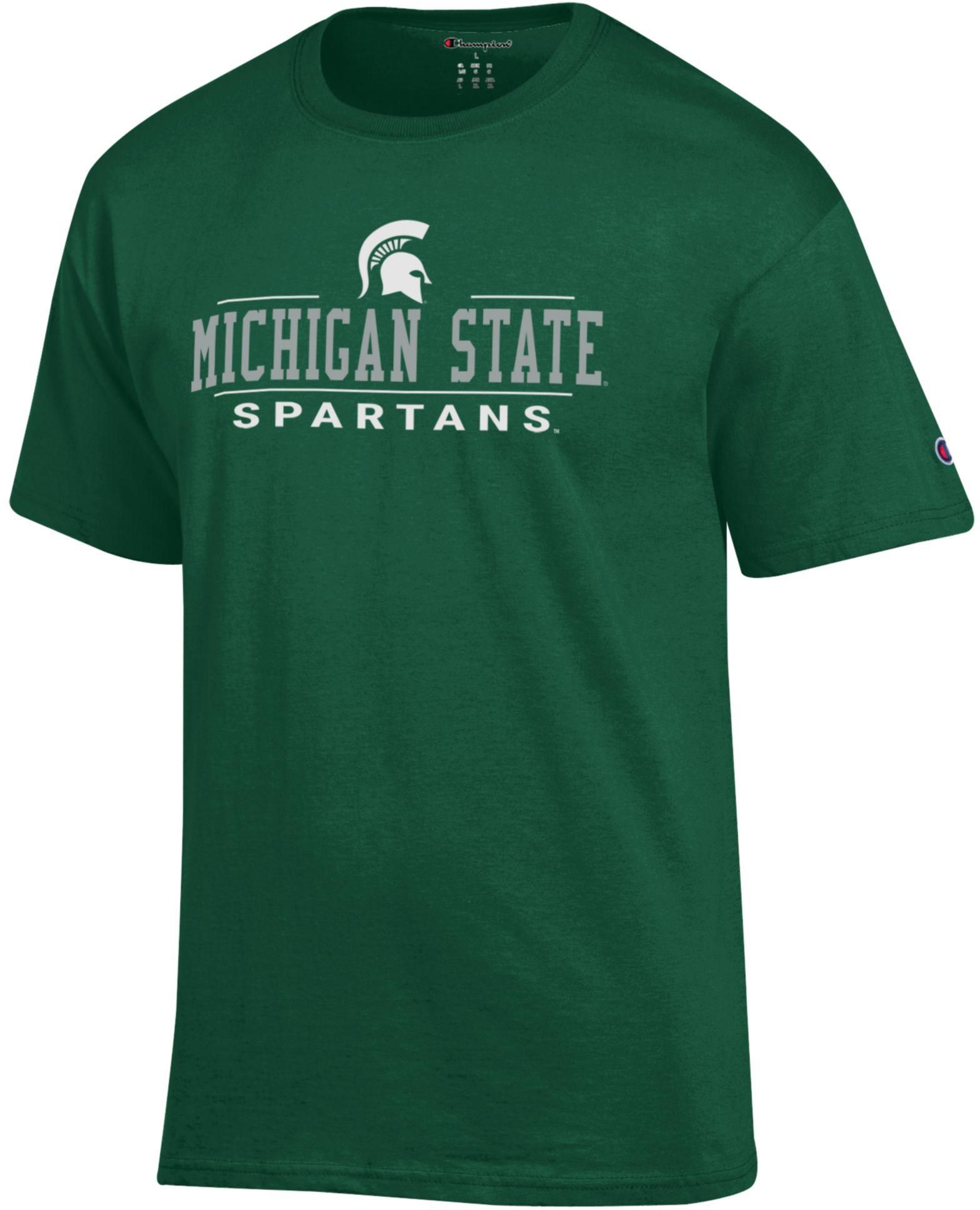 Champion Adult Michigan State Spartans Jersey Green T-Shirt, Men's, XXL