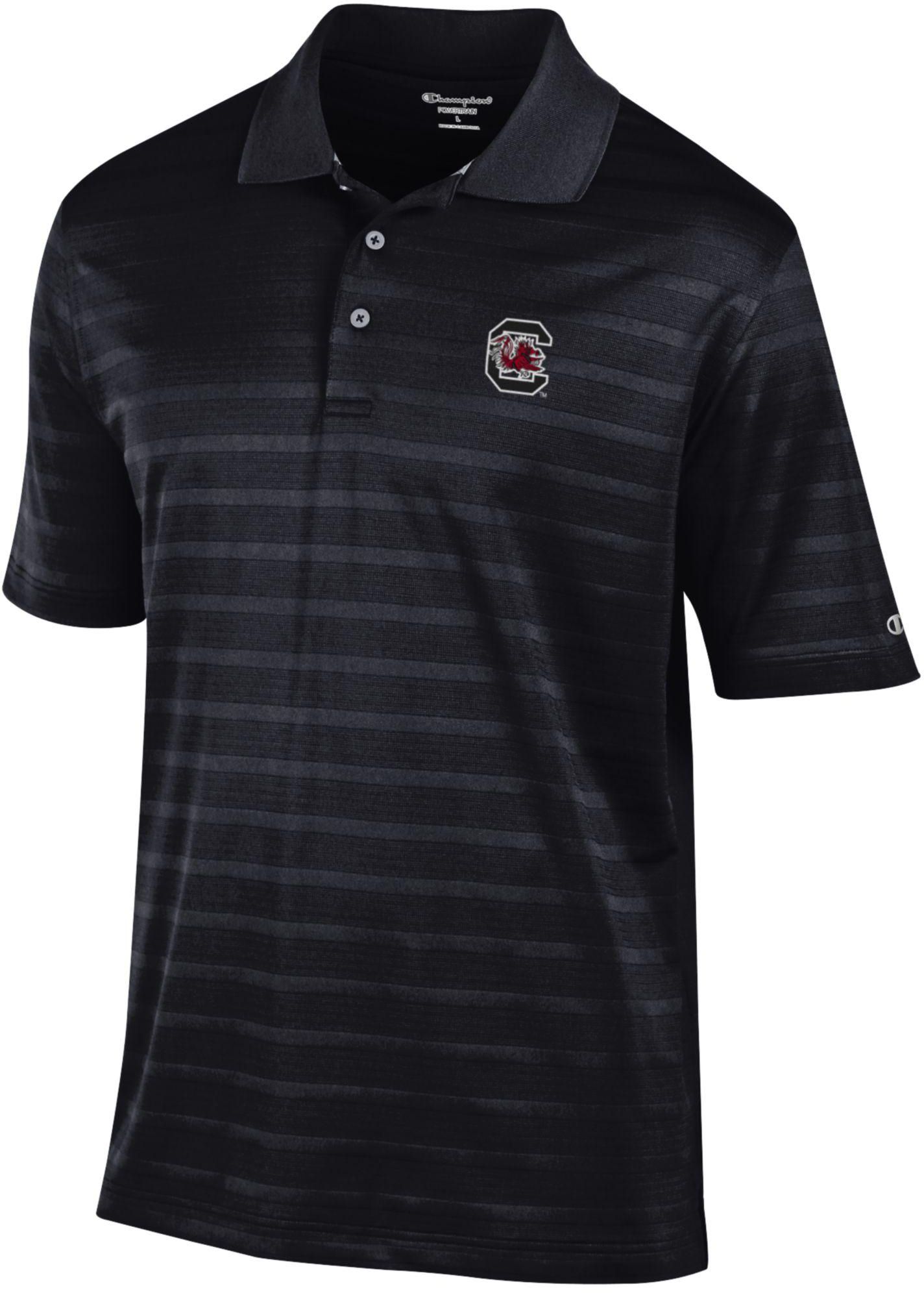 Champion Men's South Carolina Gamecocks Black Textured Polo