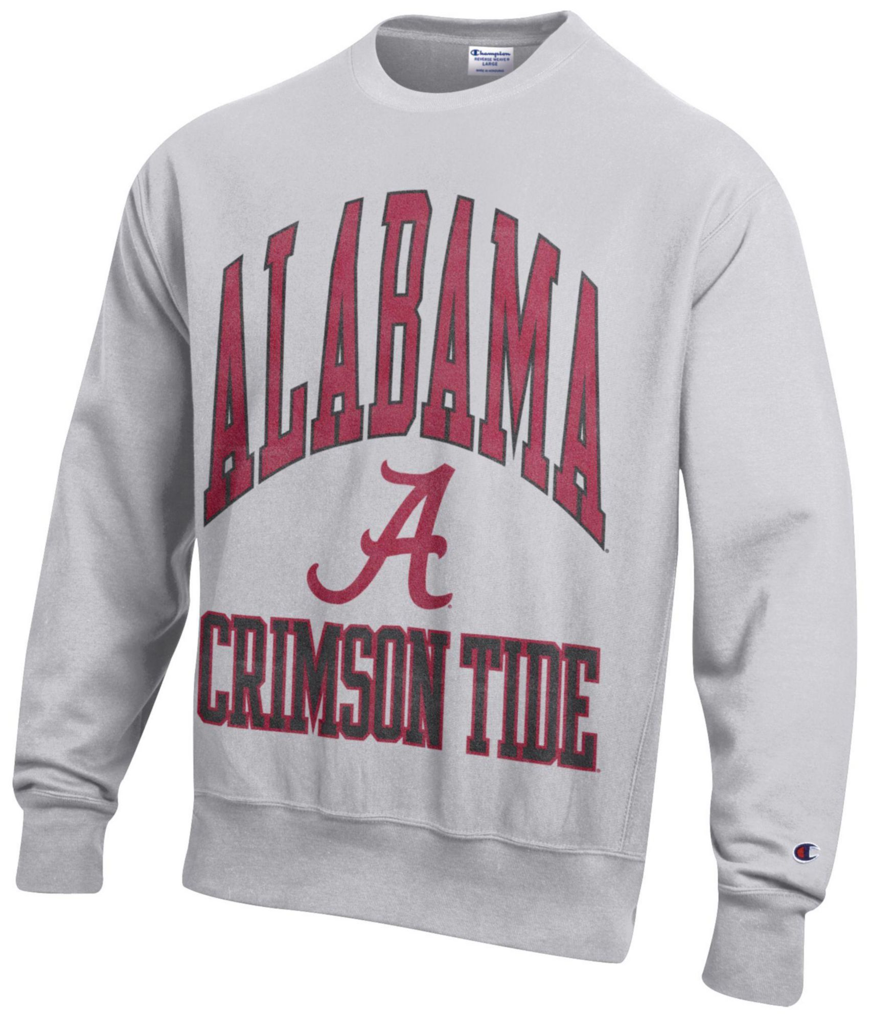 Champion Men's Alabama Crimson Tide Silver Gray Reverse Weave Crewneck Sweatshirt