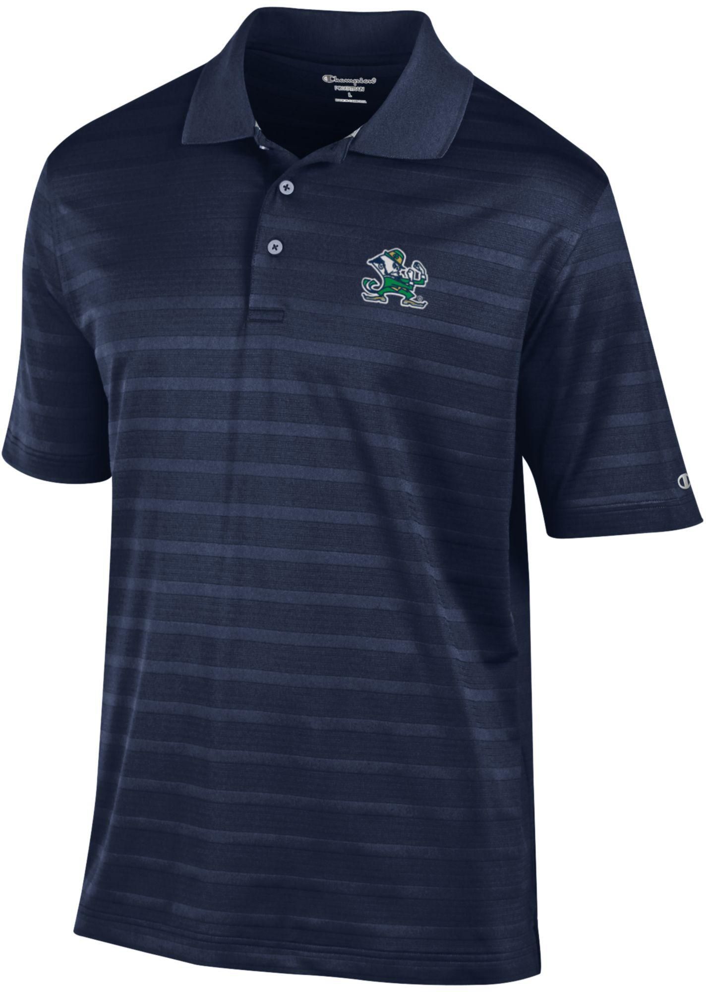 Champion Men's Notre Dame Fighting Irish Navy Textured Polo