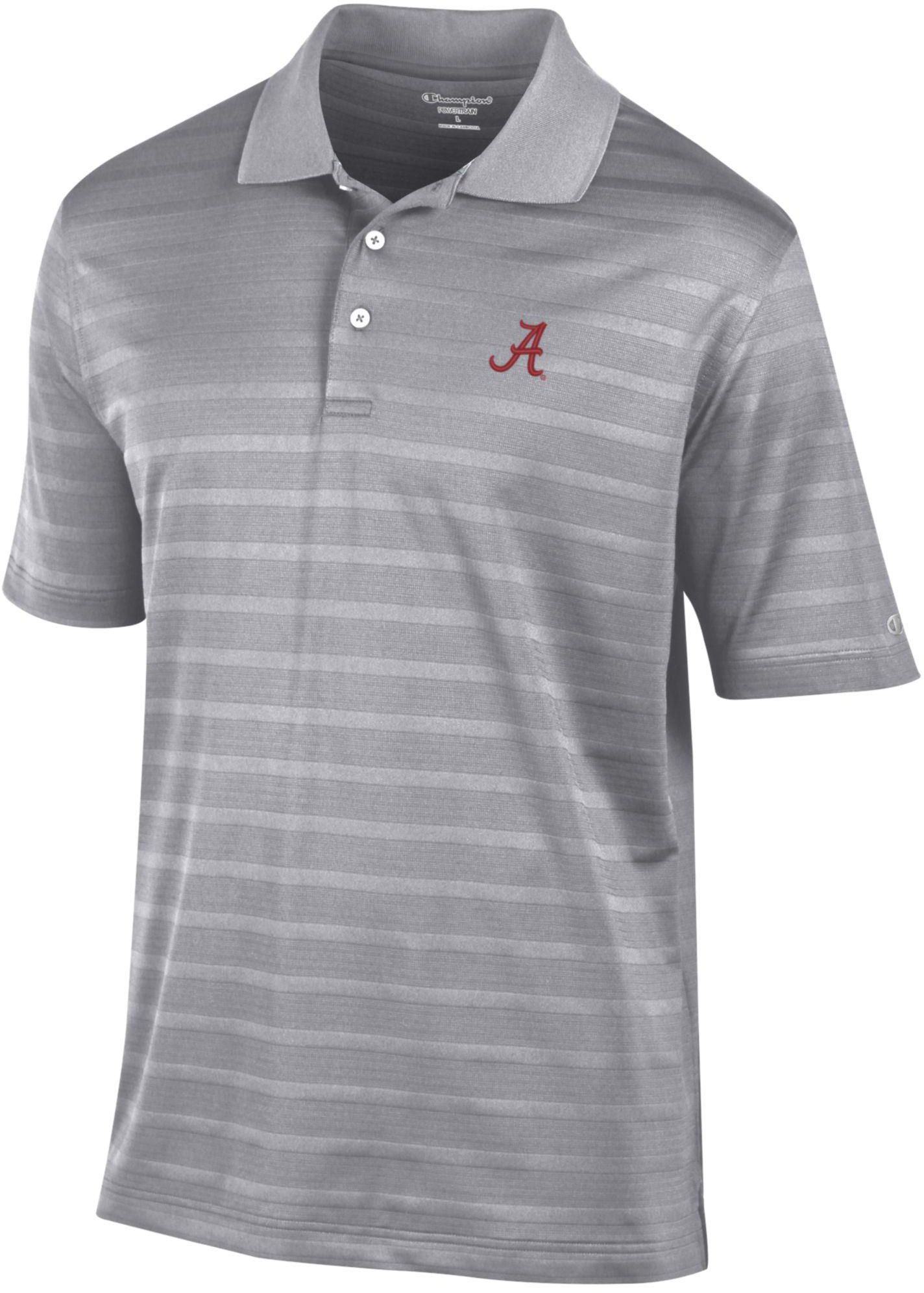 Champion Men's Alabama Crimson Tide Gray Textured Polo