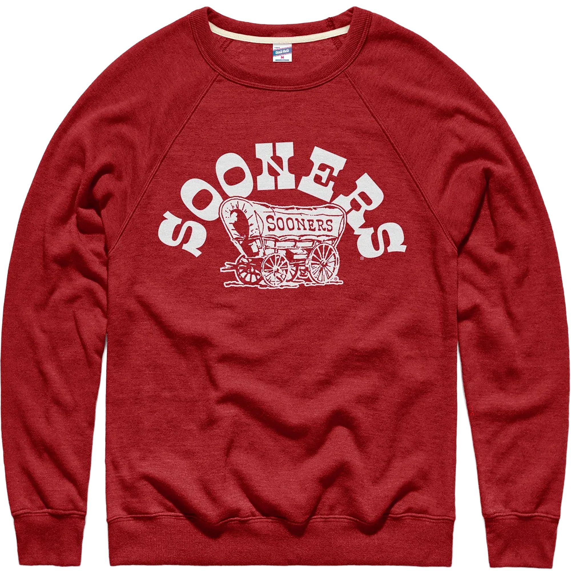 Charlie Hustle Men's Oklahoma Sooners Mascot Arch Cardinal Crewneck Sweatshirt