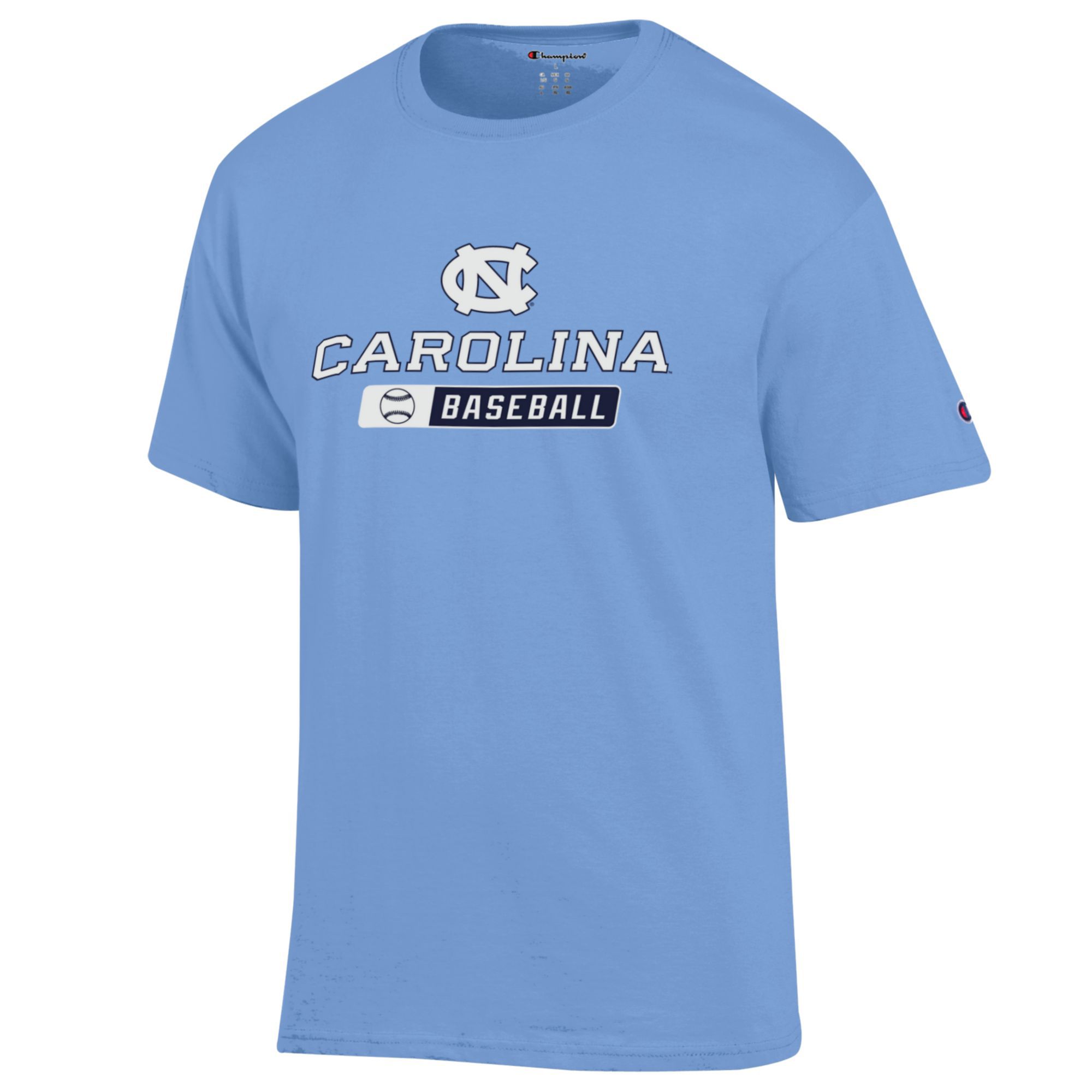 Champion Men's North Carolina Tar Heels Light Blue Baseball T-Shirt