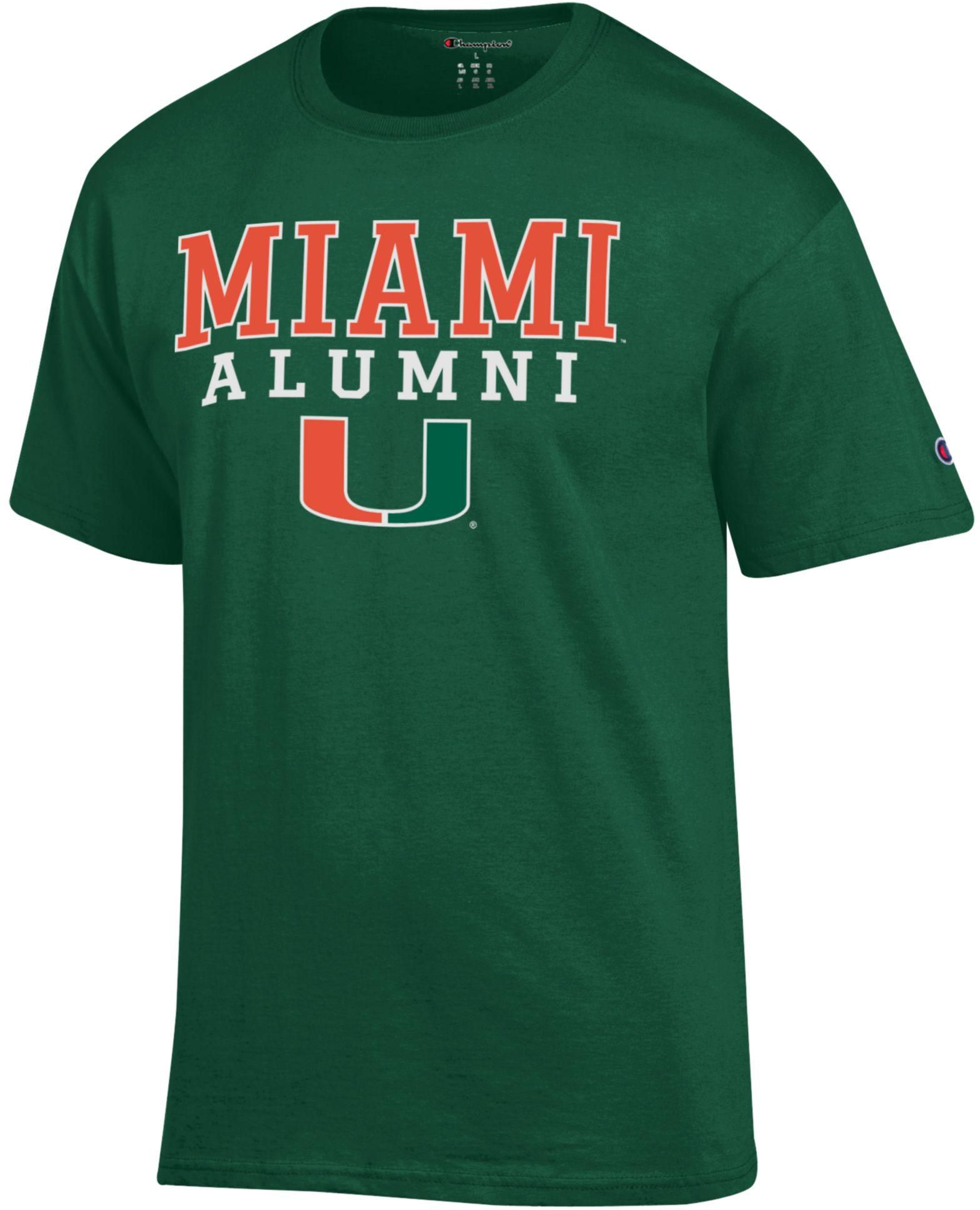 Champion Adult Miami Hurricanes Jersey Alumni T-Shirt, Men's, XXL, Green
