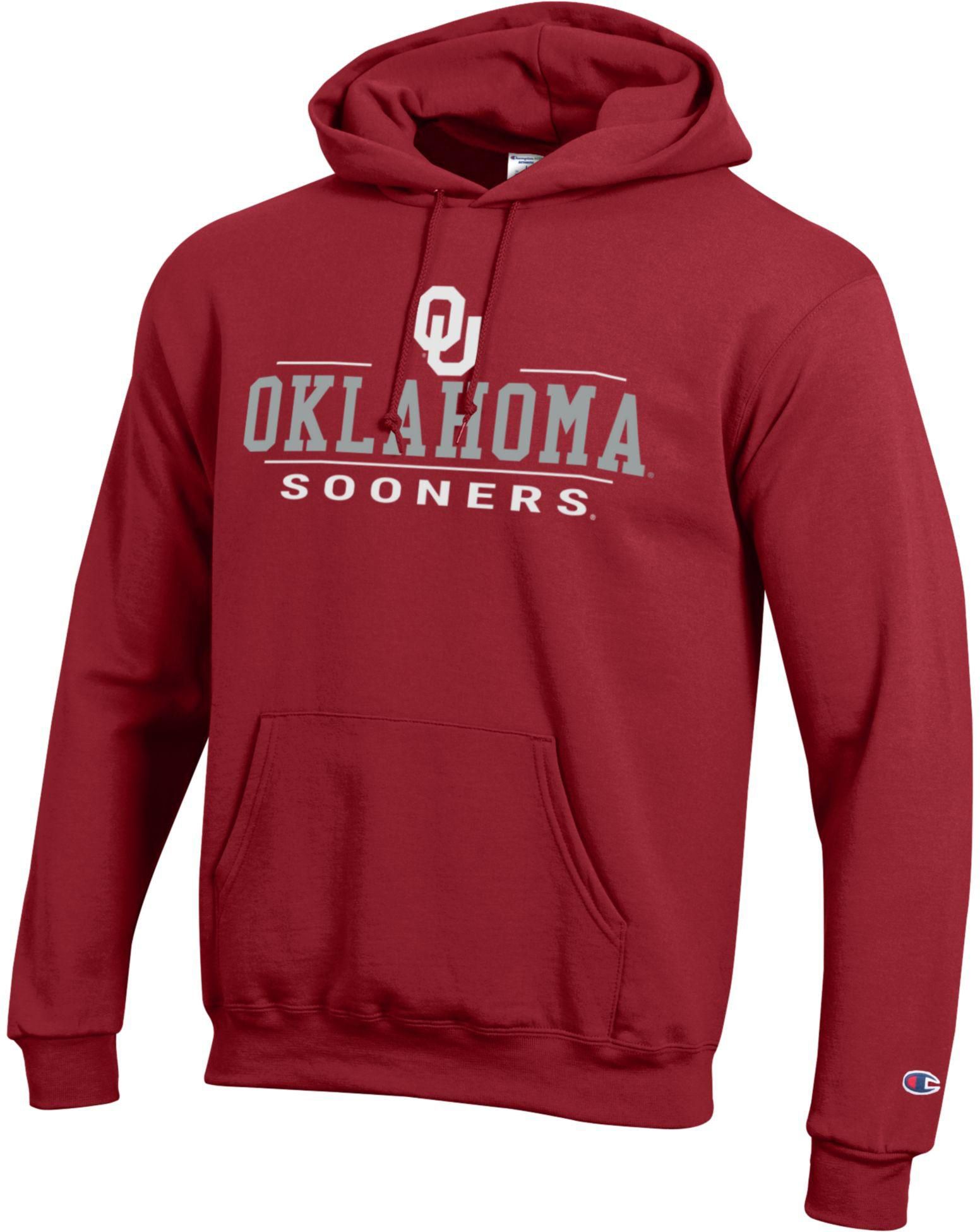 Champion Adult Oklahoma Sooners Eco Powerblend Red Hoodie