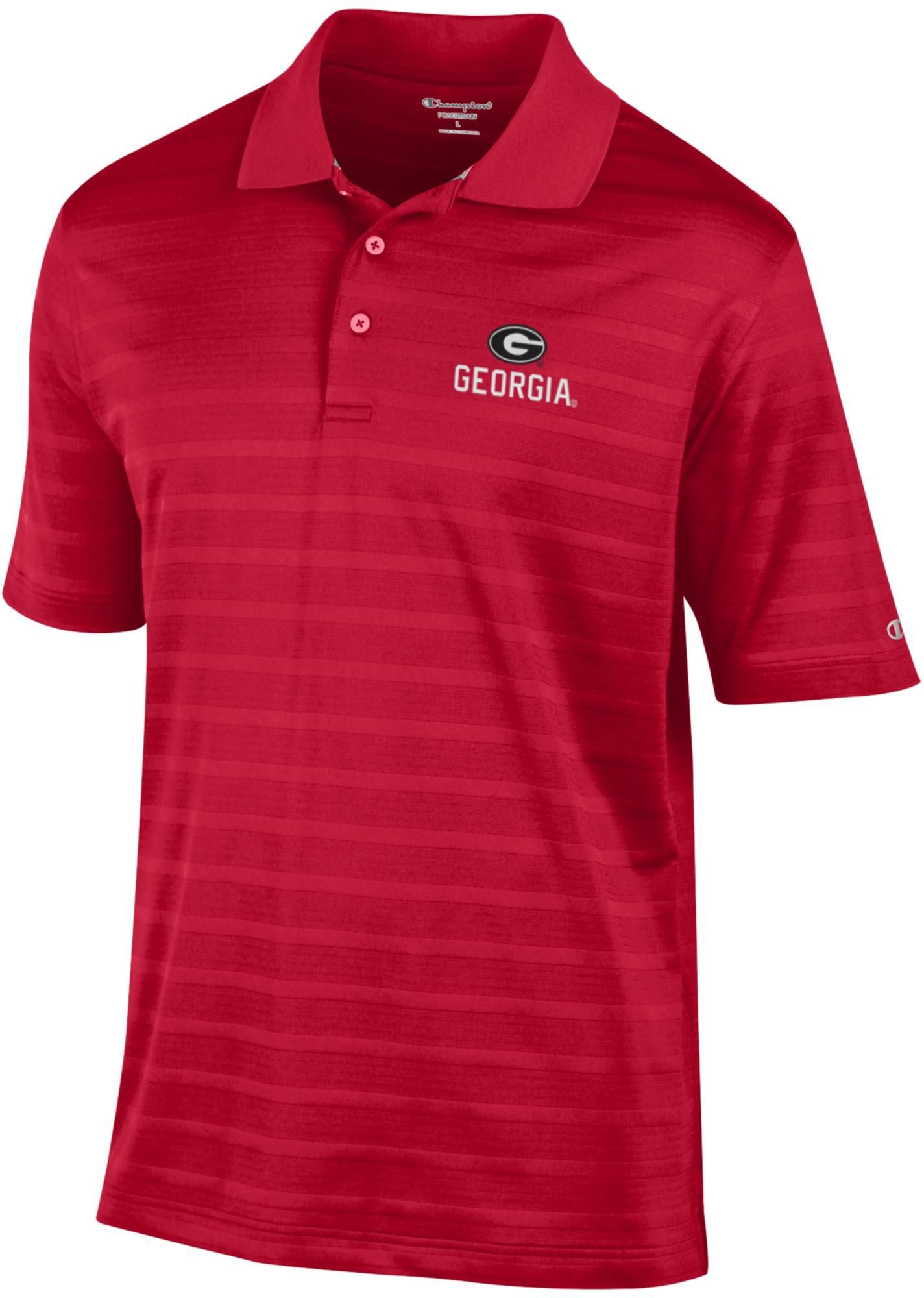 Champion Men's Georgia Bulldogs Scarlet Textured Polo