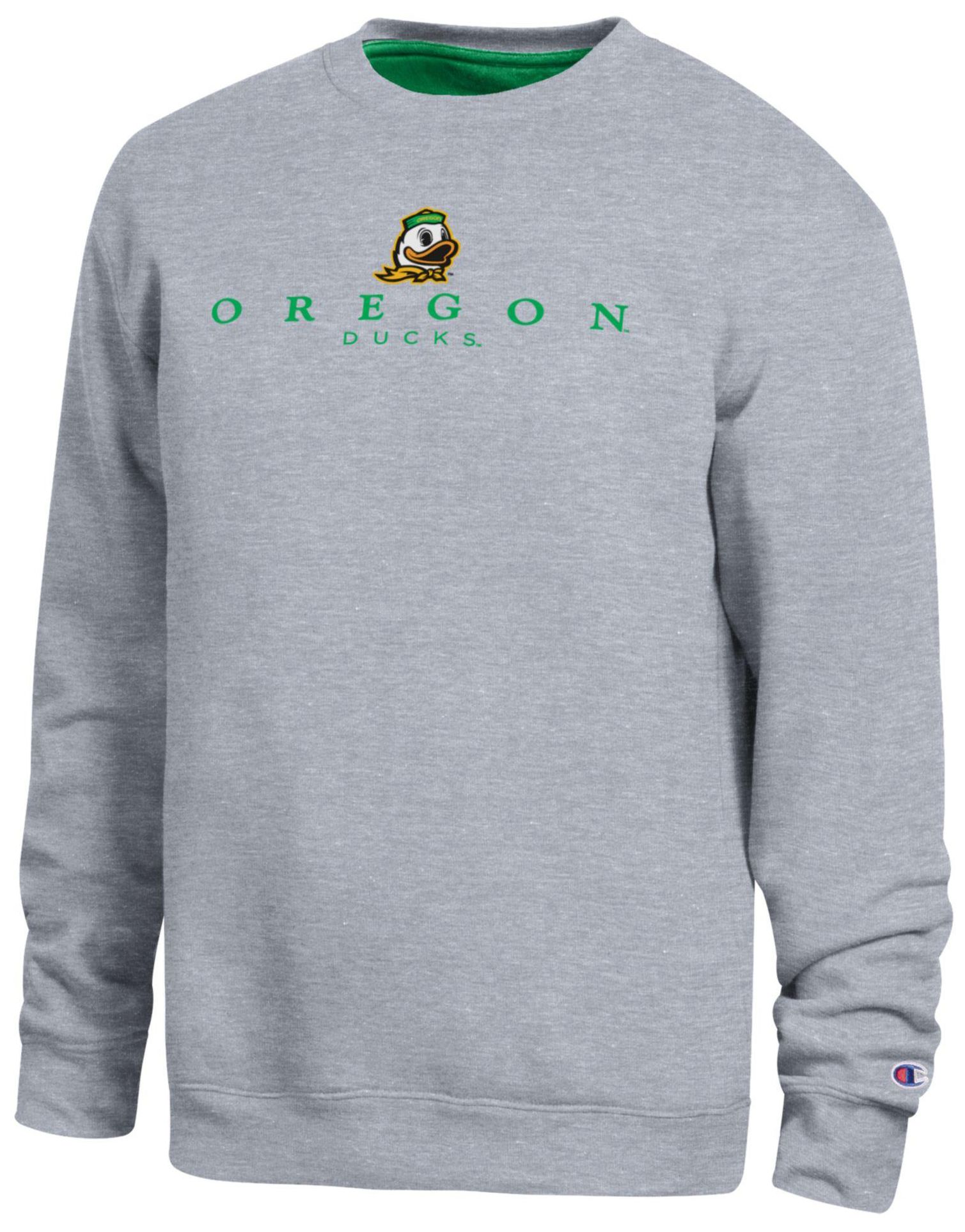 Champion Men's Oregon Ducks Oxford Contrast Crewneck Sweatshirt