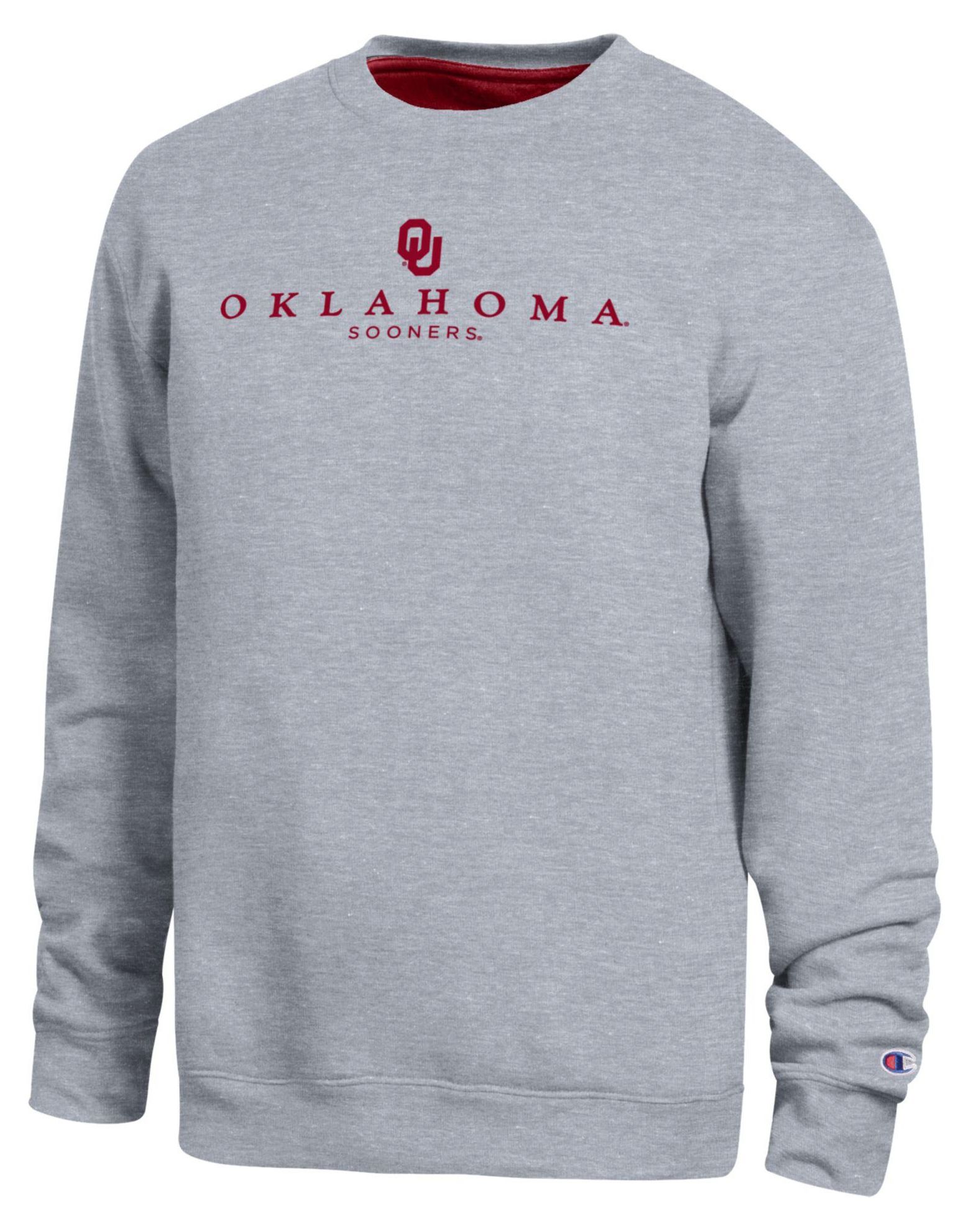 Champion Men's Oklahoma Sooners Oxford Contrast Crewneck Sweatshirt
