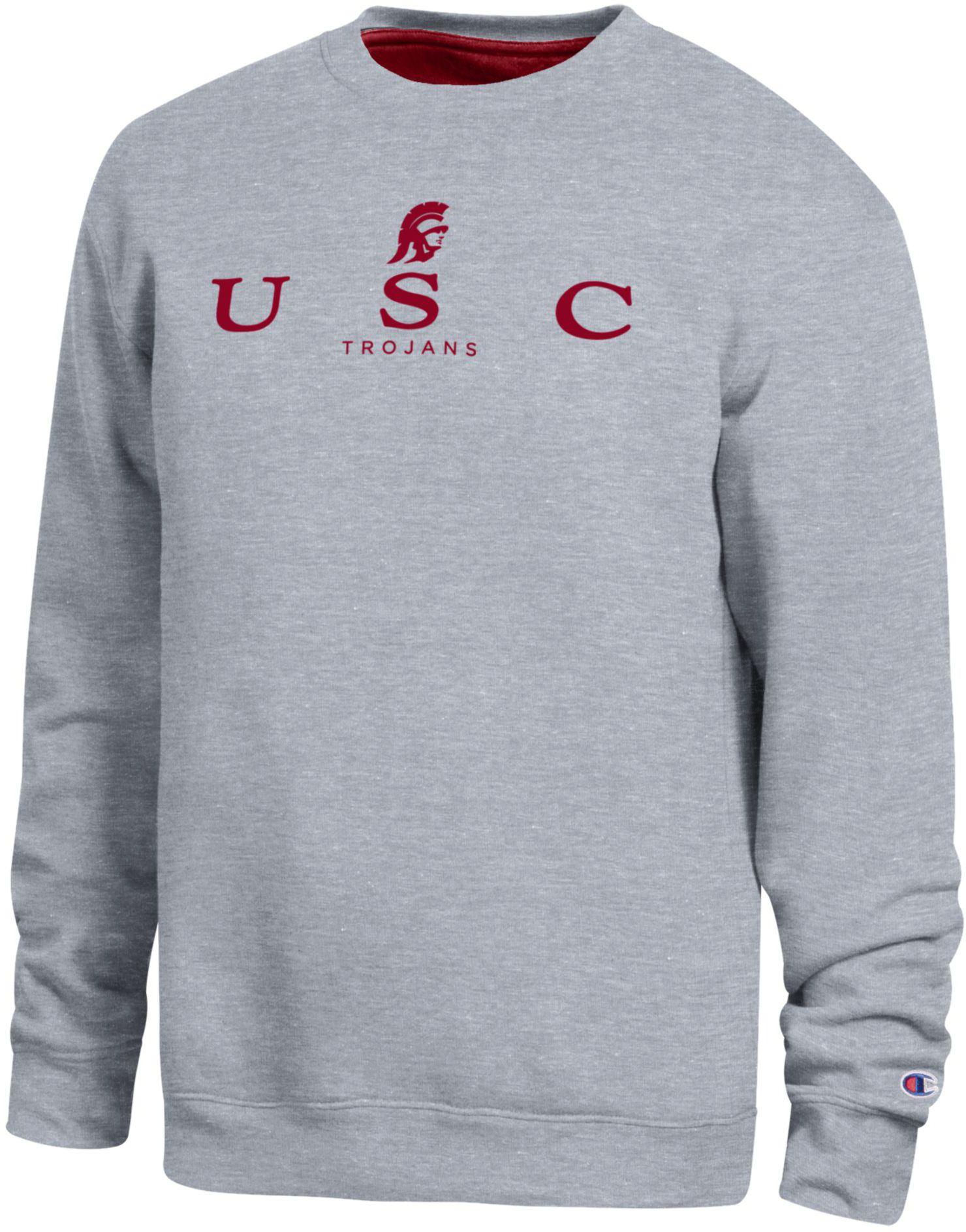Champion Men's USC Trojans Oxford Contrast Crewneck Sweatshirt