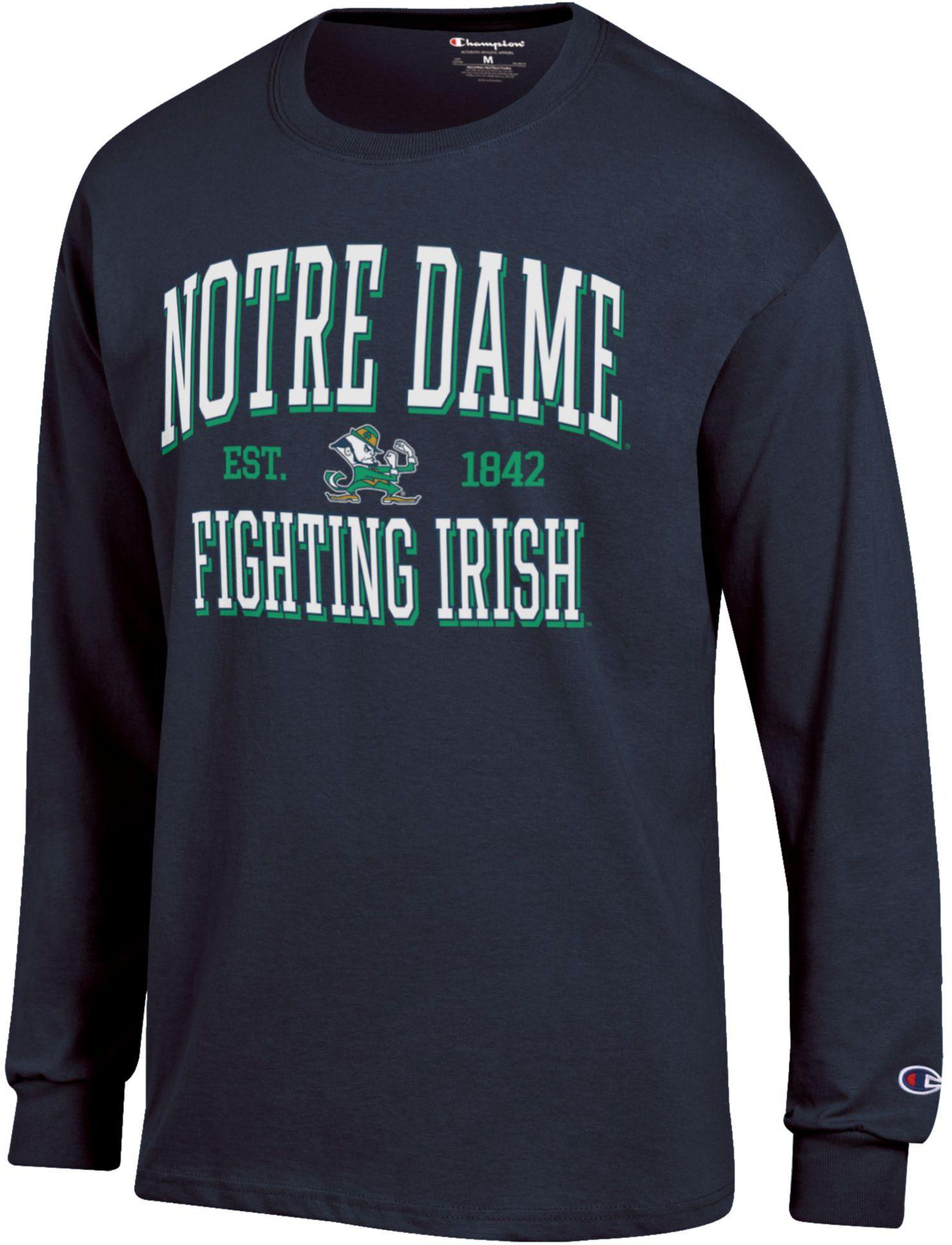 Champion Adult Notre Dame Fighting Irish Jersey Blue Long Sleeve Shirt