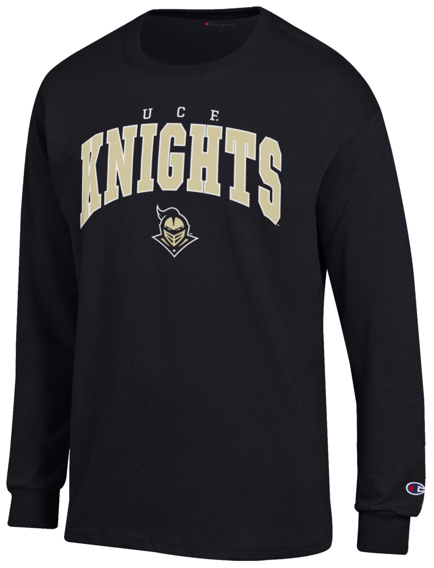 Champion Men's UCF Knights Black Wordmark Mascot Long Sleeve Shirt