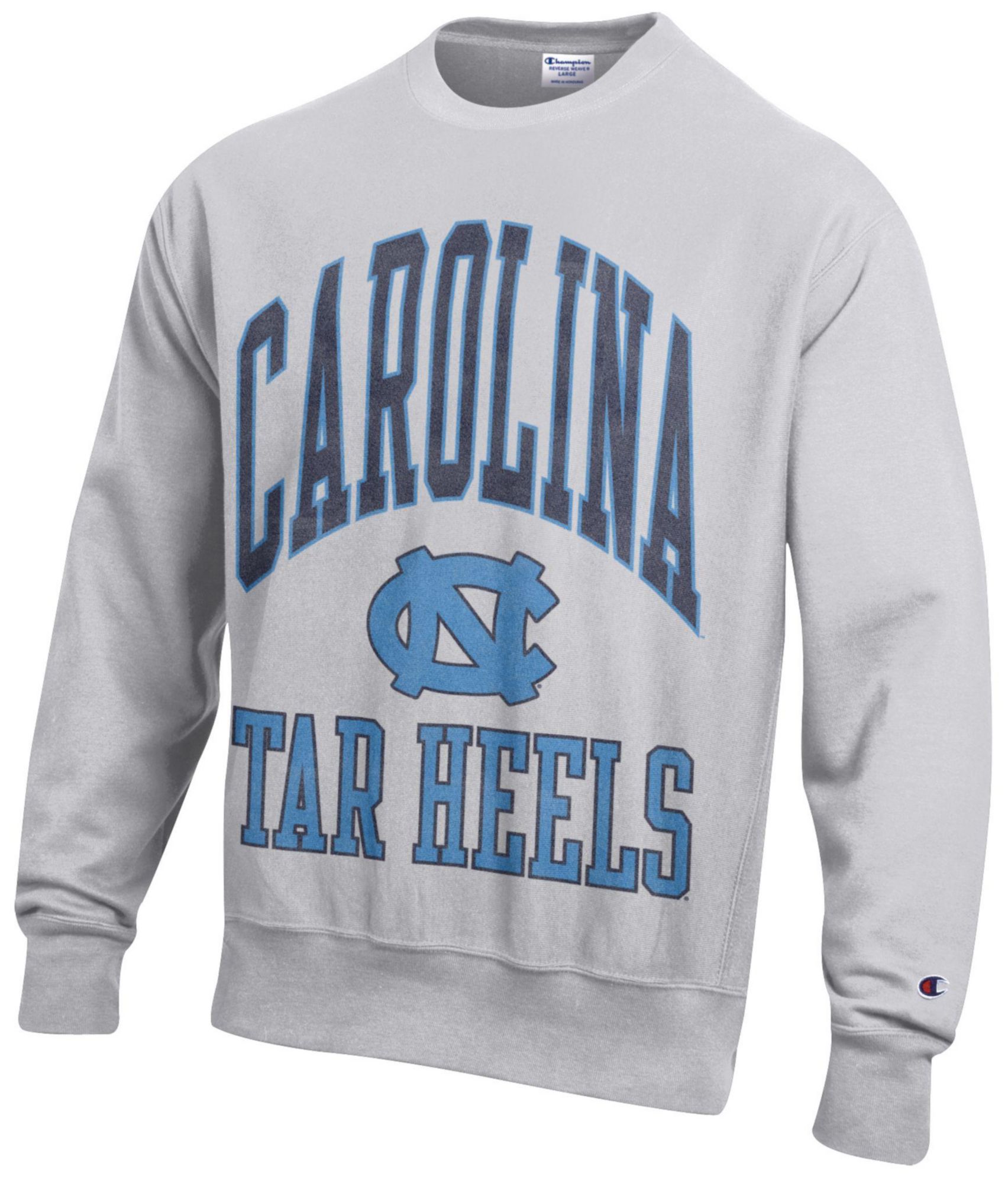 Champion Men's North Carolina Tar Heels Silver Gray Reverse Weave Crewneck Sweatshirt