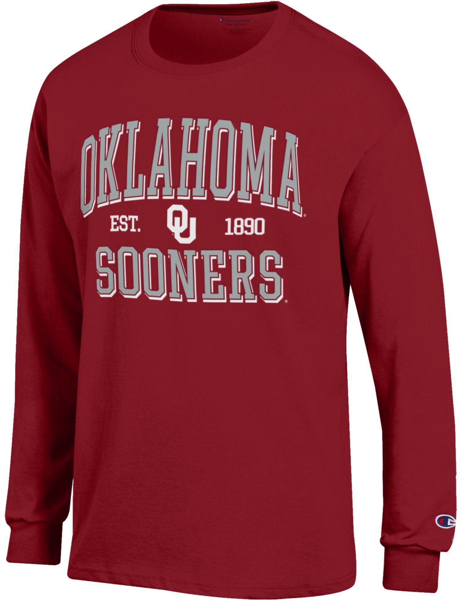 Champion Adult Oklahoma Sooners Jersey Red Long Sleeve Shirt