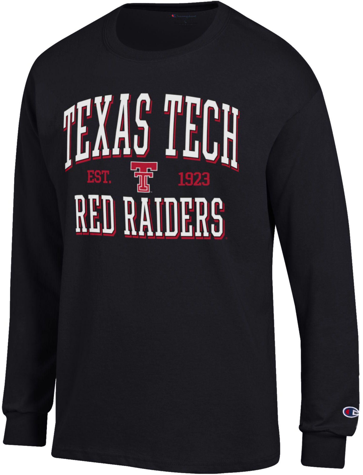 Champion Adult Texas Tech Red Raiders Jersey Black Long Sleeve Shirt, Men's