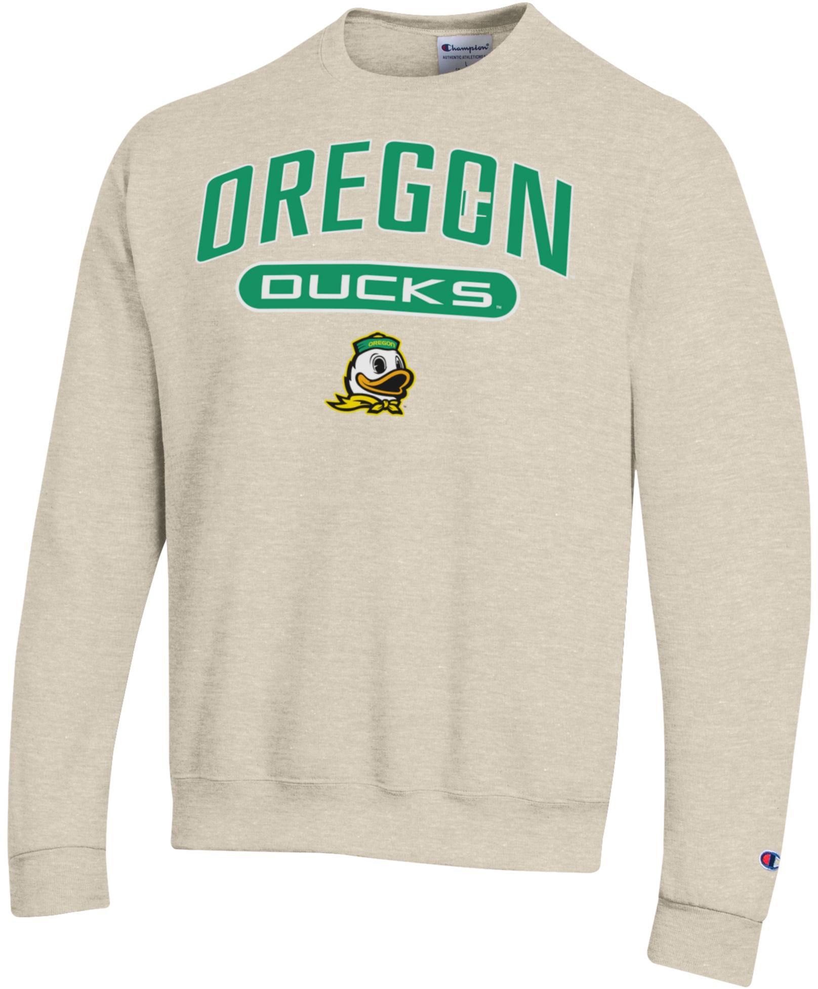 Champion Adult Oregon Ducks Eco Powerblend Oatmeal Crewneck Sweatshirt, Men's, XXL, White