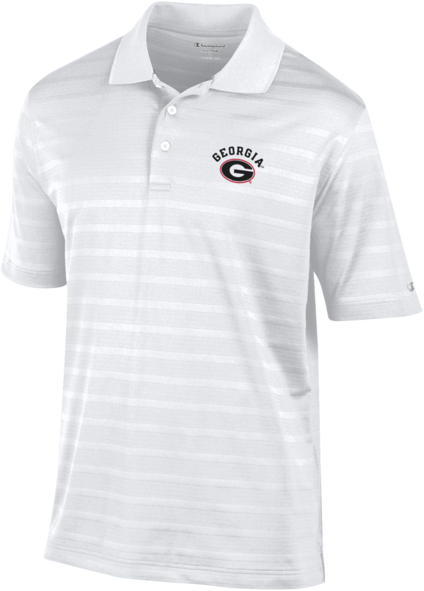 Champion Men's Georgia Bulldogs Lockup Polo, XXL, White