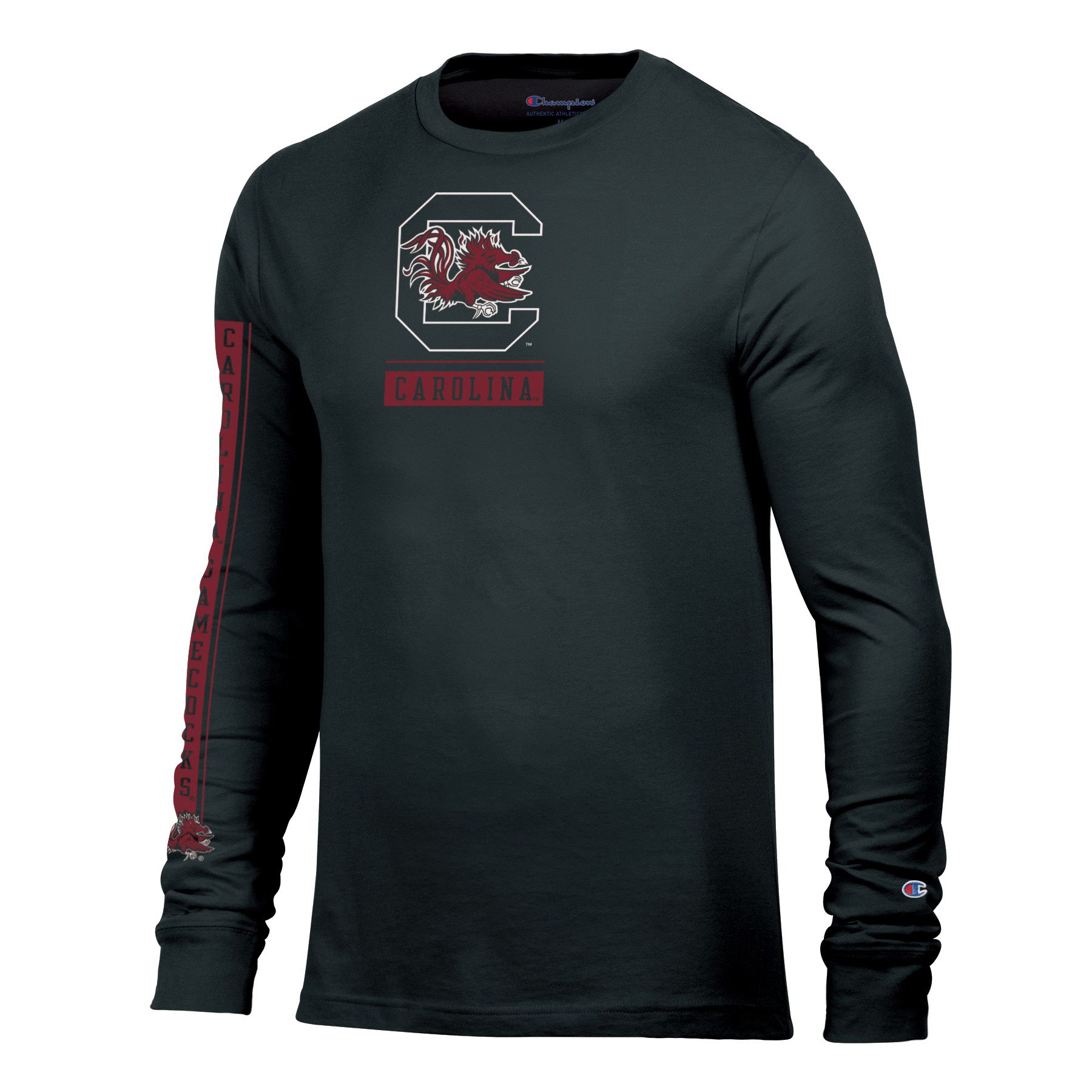 Champion Men's South Carolina Gamecocks True Black Stadium 3 Hit Long Sleeve Shirt