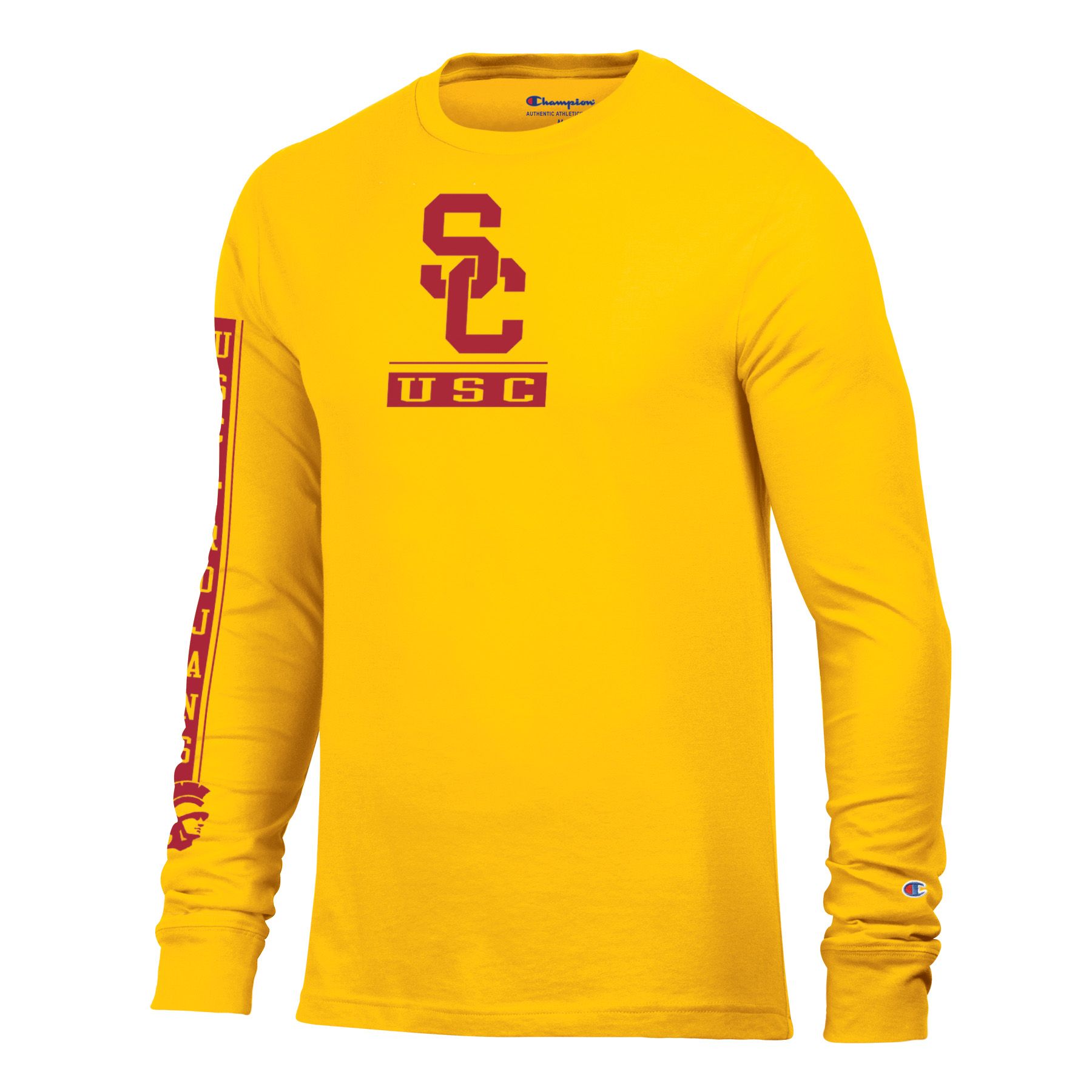 Champion Men's USC Trojans Yellow Stadium 3 Hit Long Sleeve T-Shirt