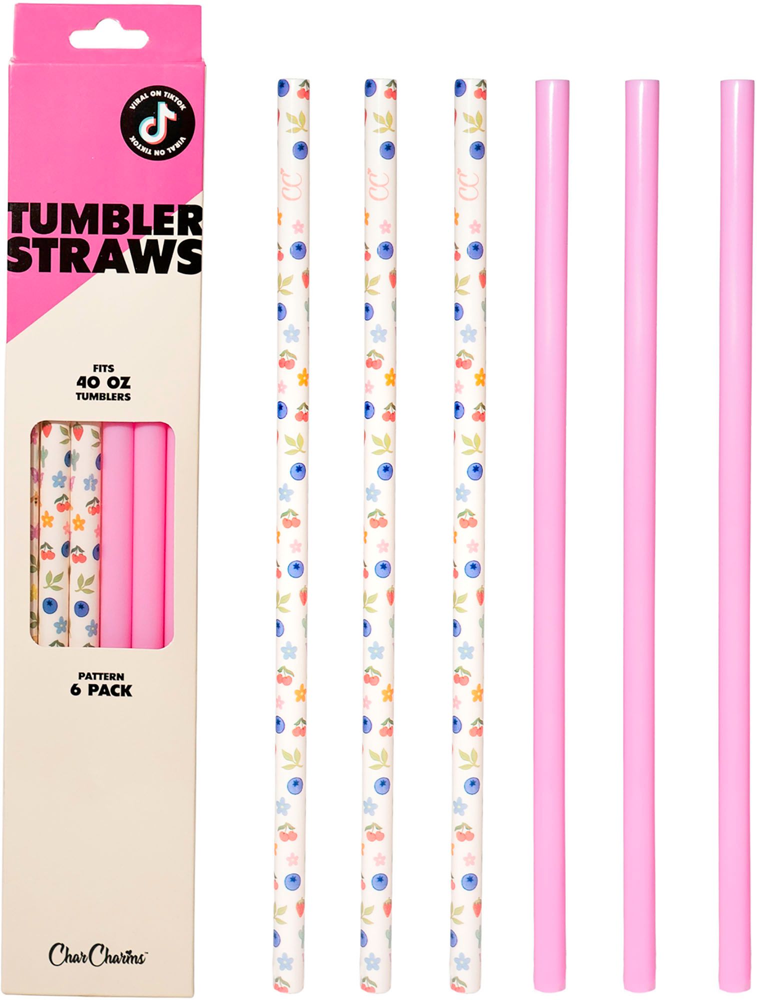 CharCharms 40oz. Tumbler Replacement Straws - 6 Pack