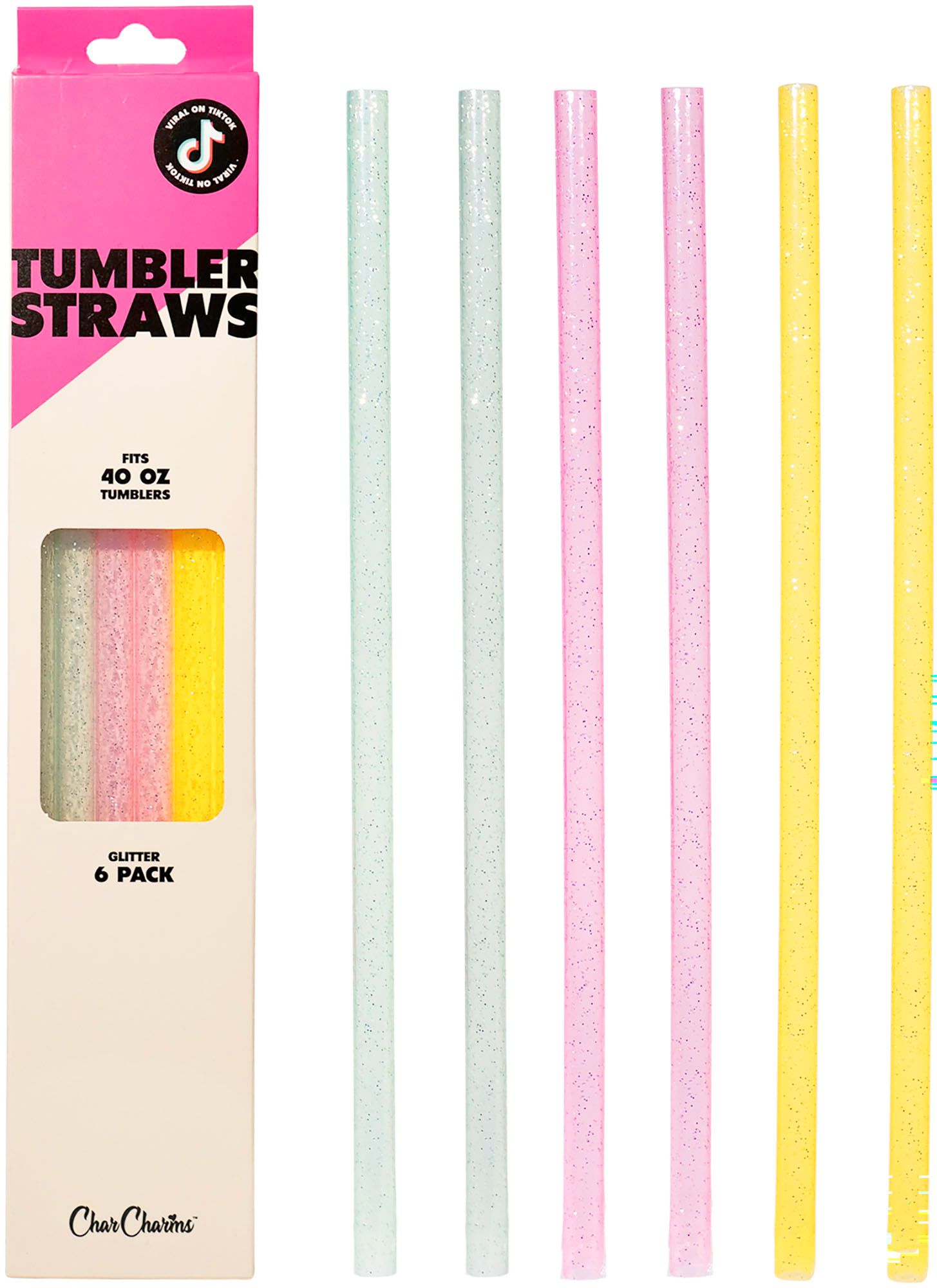 CharCharms 40oz. Tumbler Replacement Straws - 6 Pack