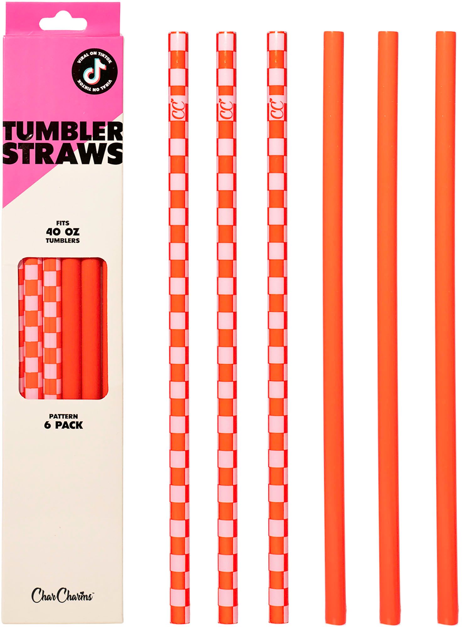 CharCharms 40oz. Tumbler Replacement Straws - 6 Pack