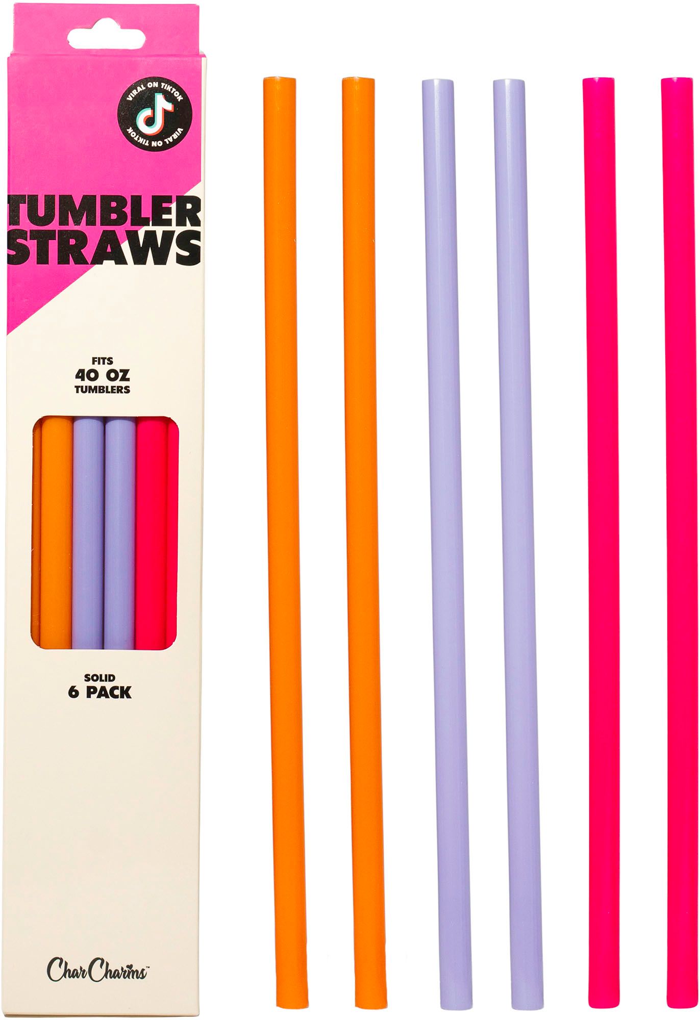 CharCharms 40oz. Tumbler Replacement Straws - 6 Pack