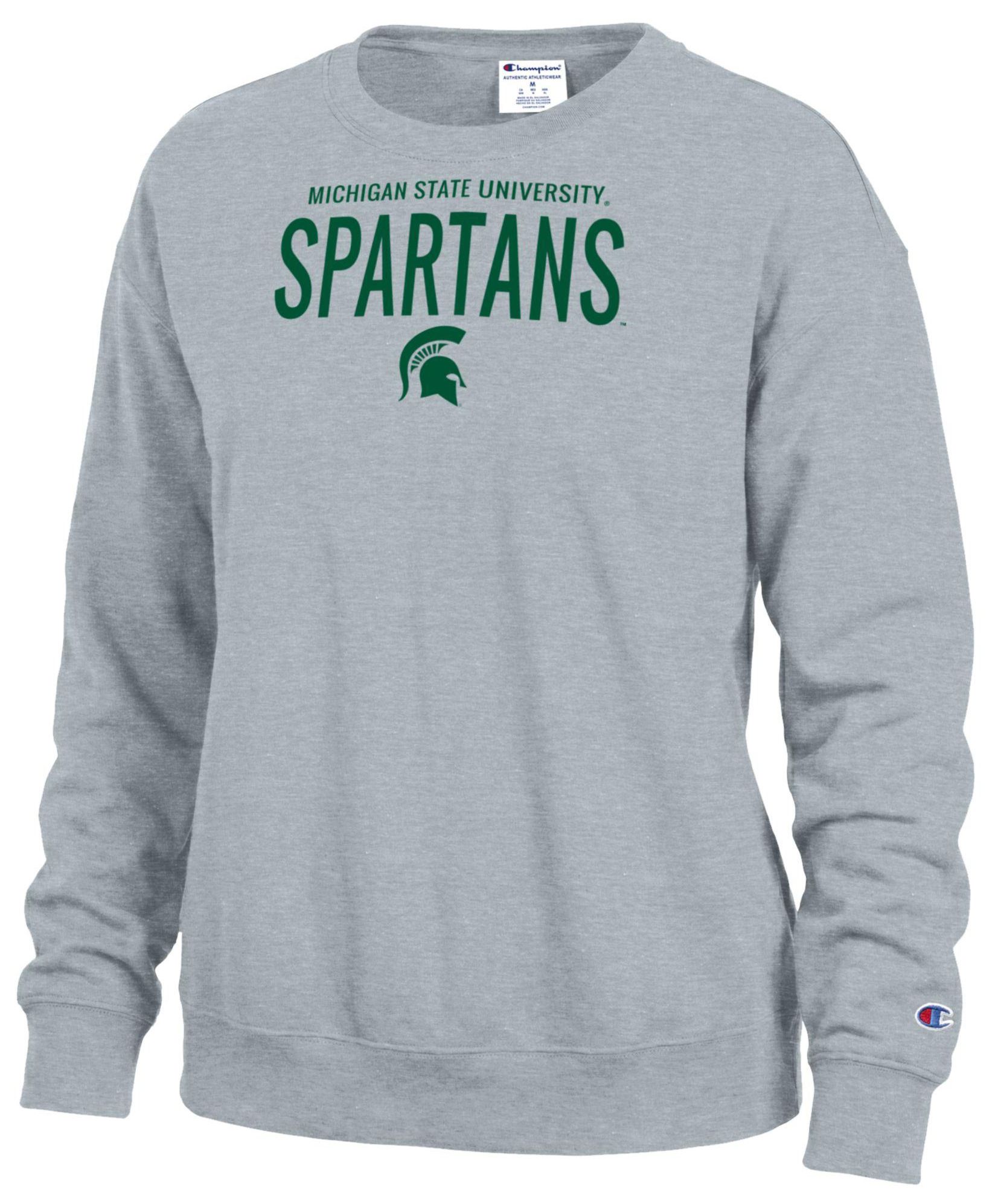 Champion Women's Michigan State Spartans Powerblend Fleece Crewneck Sweatshirt
