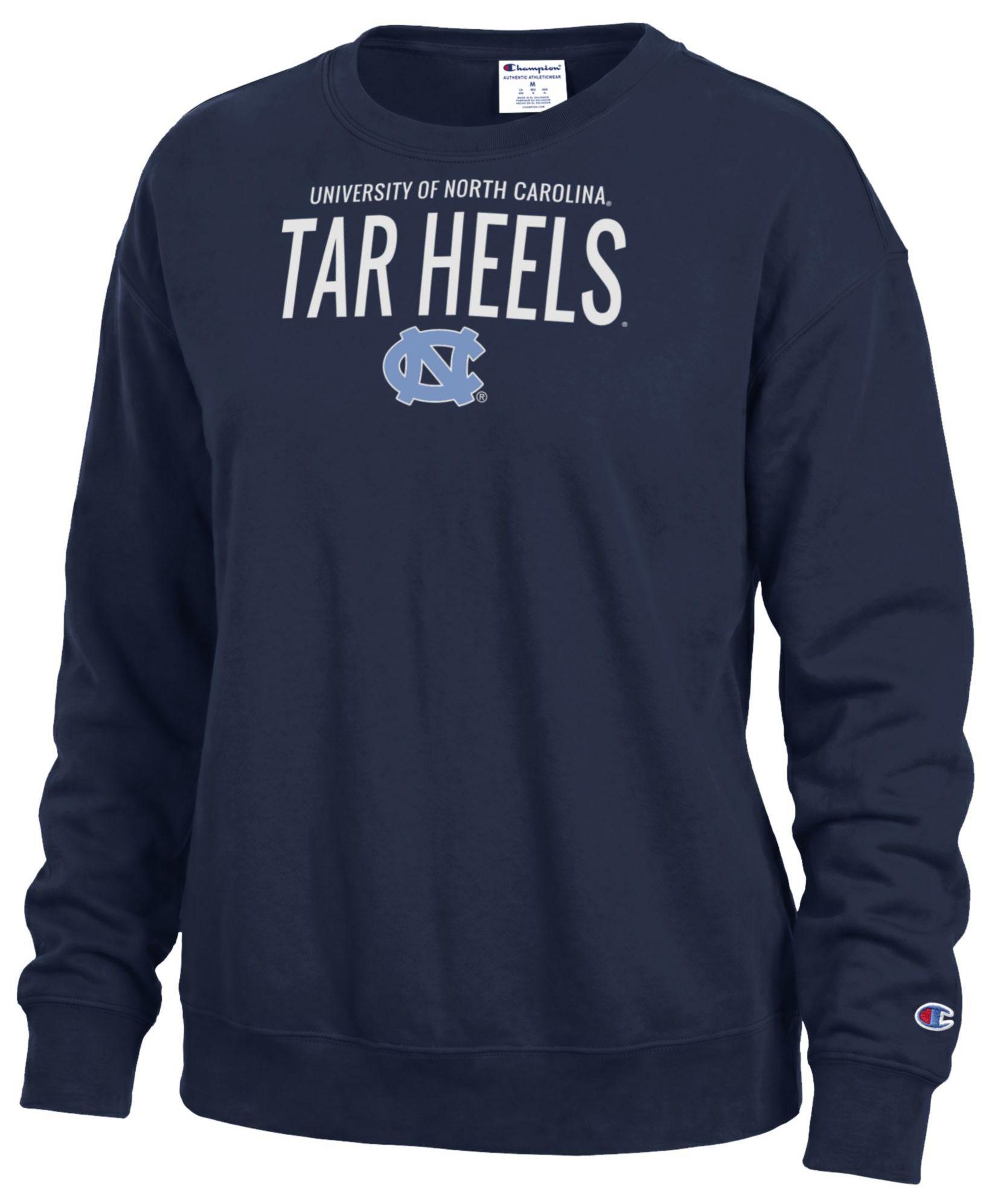 Champion Women's North Carolina Tar Heels Blue Powerblend Fleece Crewneck Sweatshirt