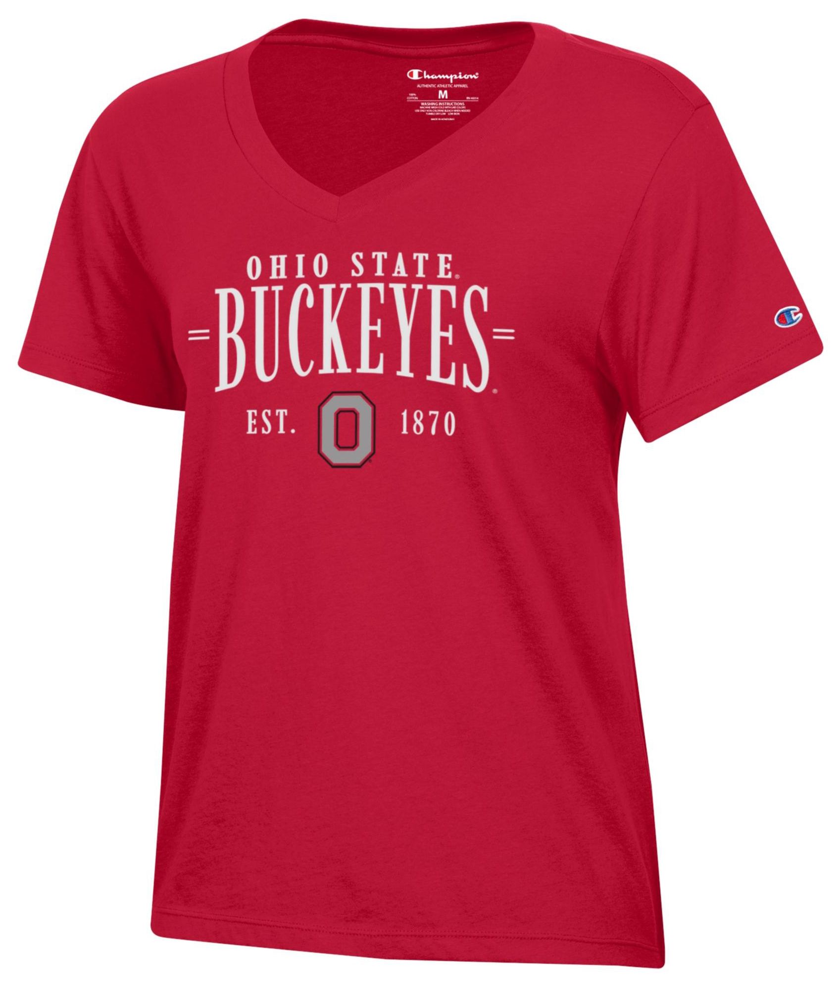 Champion Women's Ohio State Buckeyes Core V-Neck T-Shirt