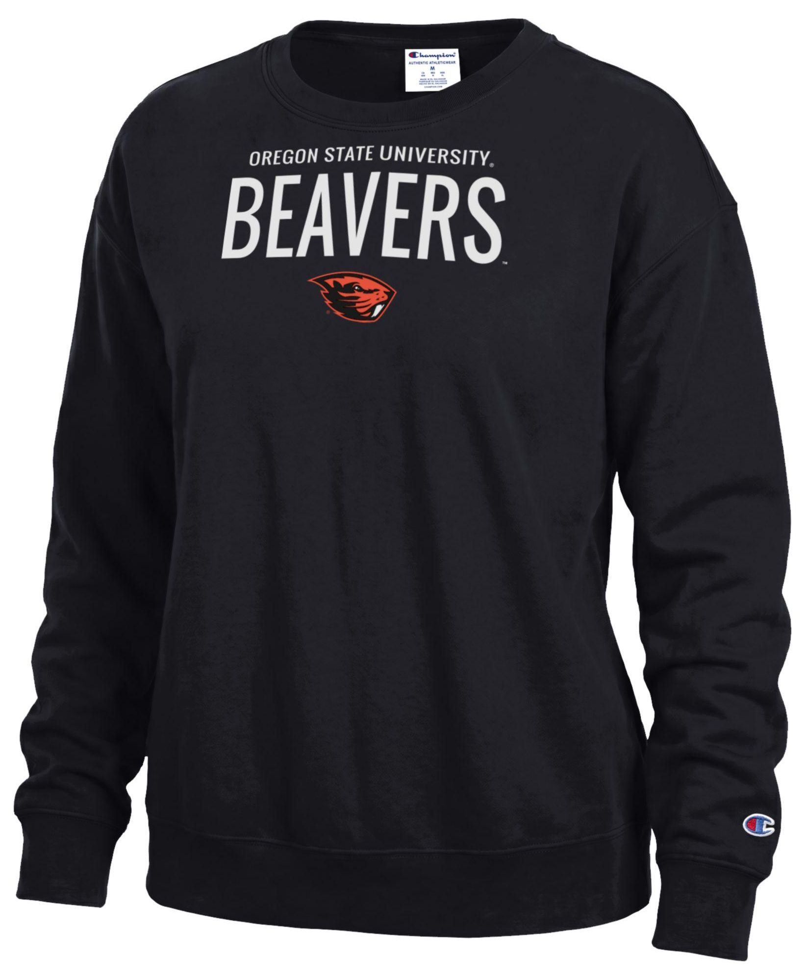 Champion Women's Oregon State Beavers Black Powerblend Fleece Crewneck Sweatshirt